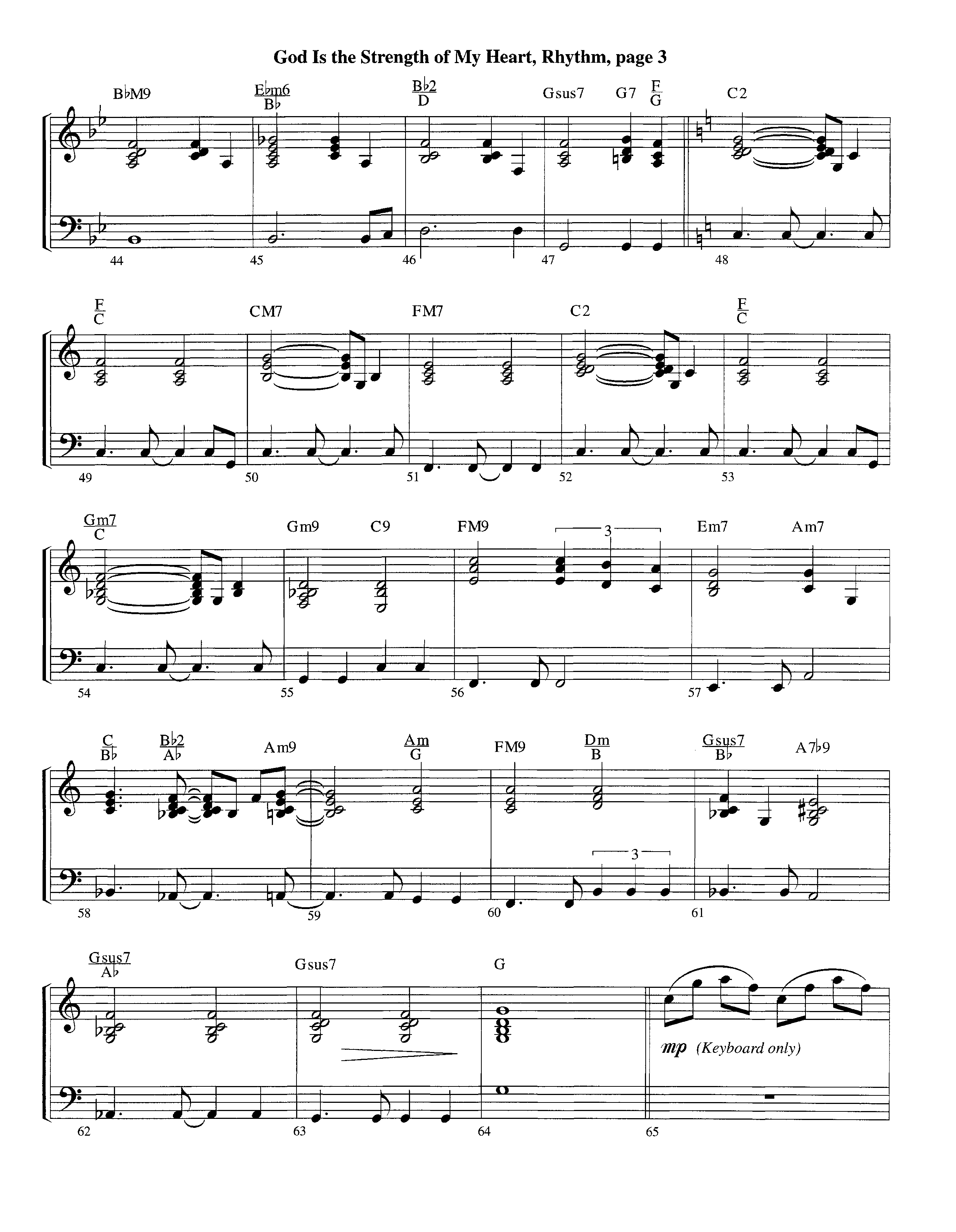 God Is The Strength Of My Heart (Instrumental) Piano/Rhythm (Lifeway Worship / Arr. Steve Dunn)