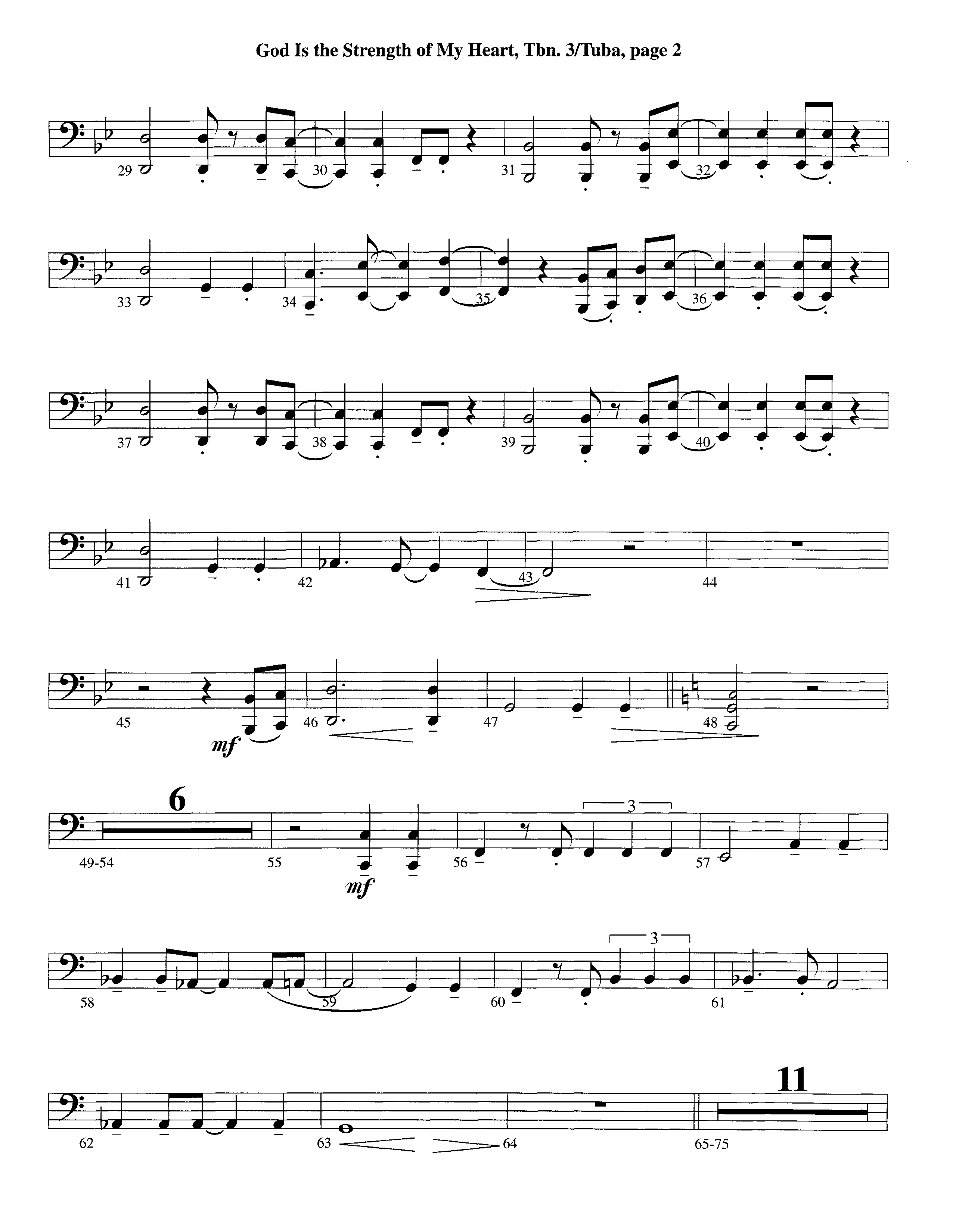 God Is The Strength Of My Heart (Instrumental) Trombone 3/Tuba (Lifeway Worship / Arr. Steve Dunn)