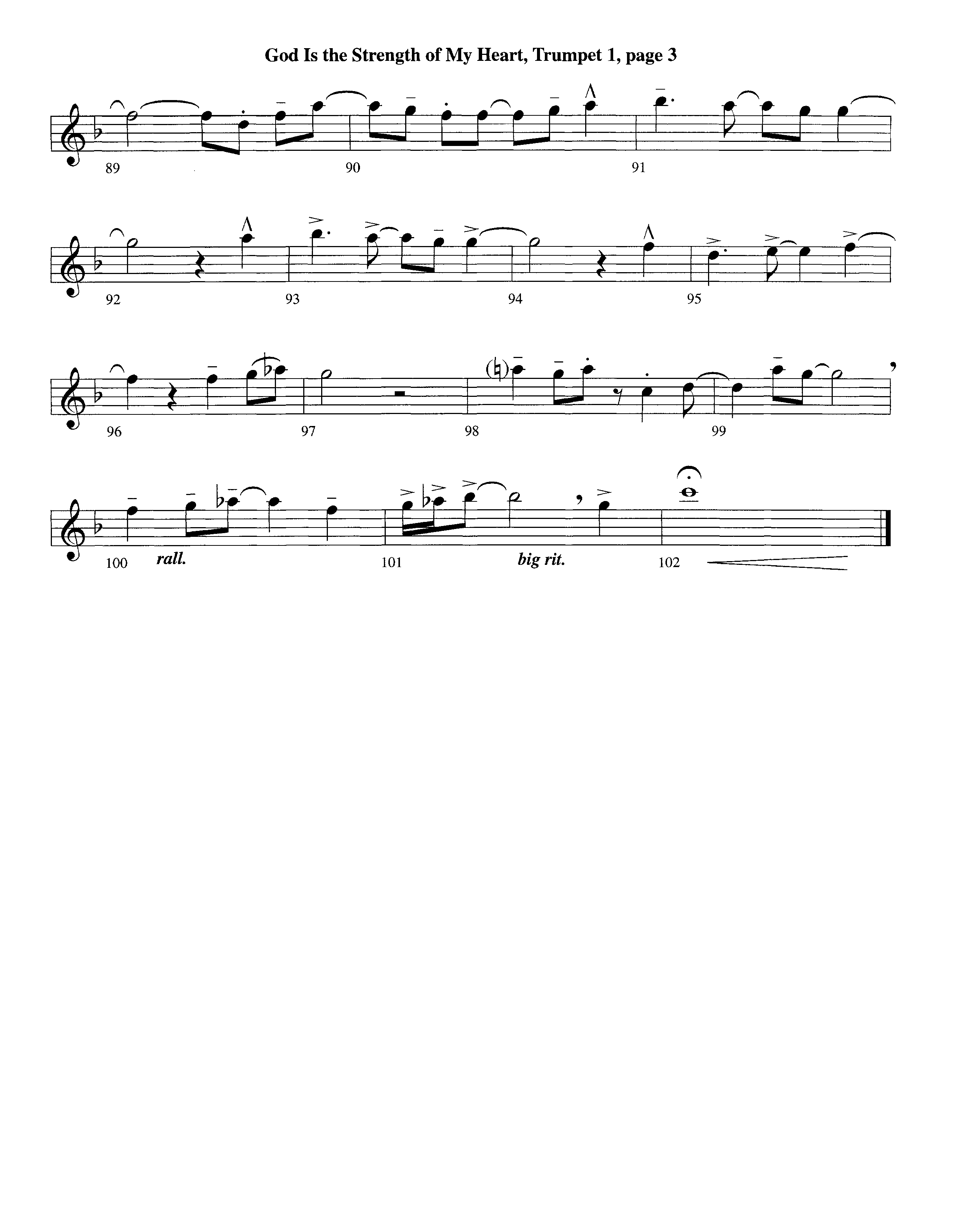 God Is The Strength Of My Heart (Instrumental) Trumpet 1 (Lifeway Worship / Arr. Steve Dunn)