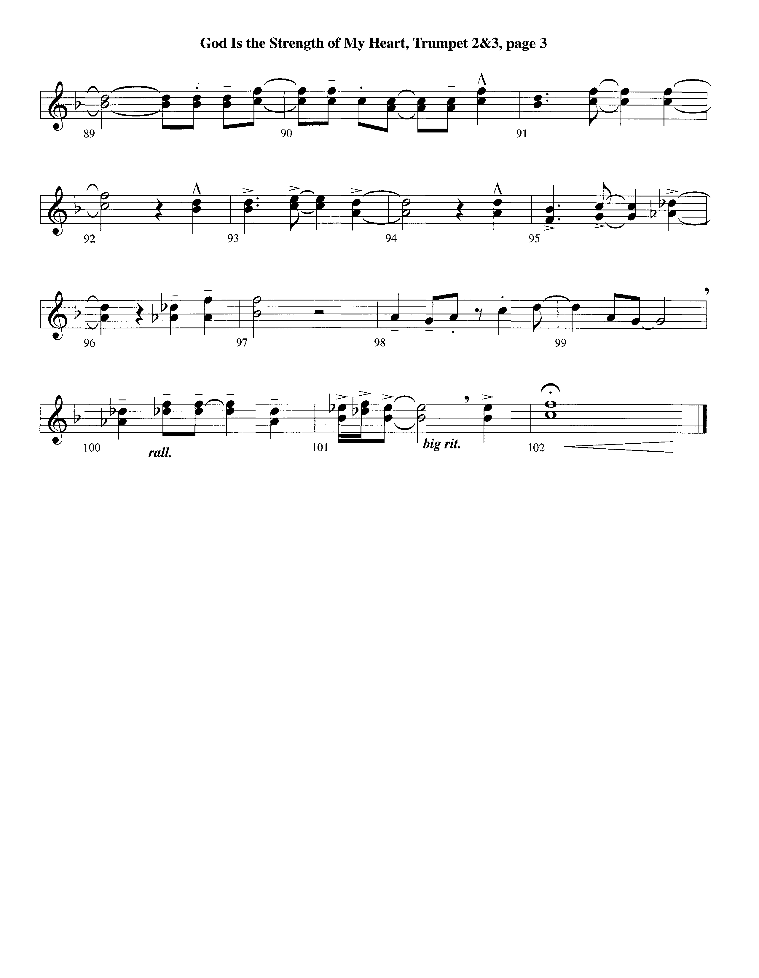 God Is The Strength Of My Heart (Instrumental) Trumpet 2/3 (Lifeway Worship / Arr. Steve Dunn)