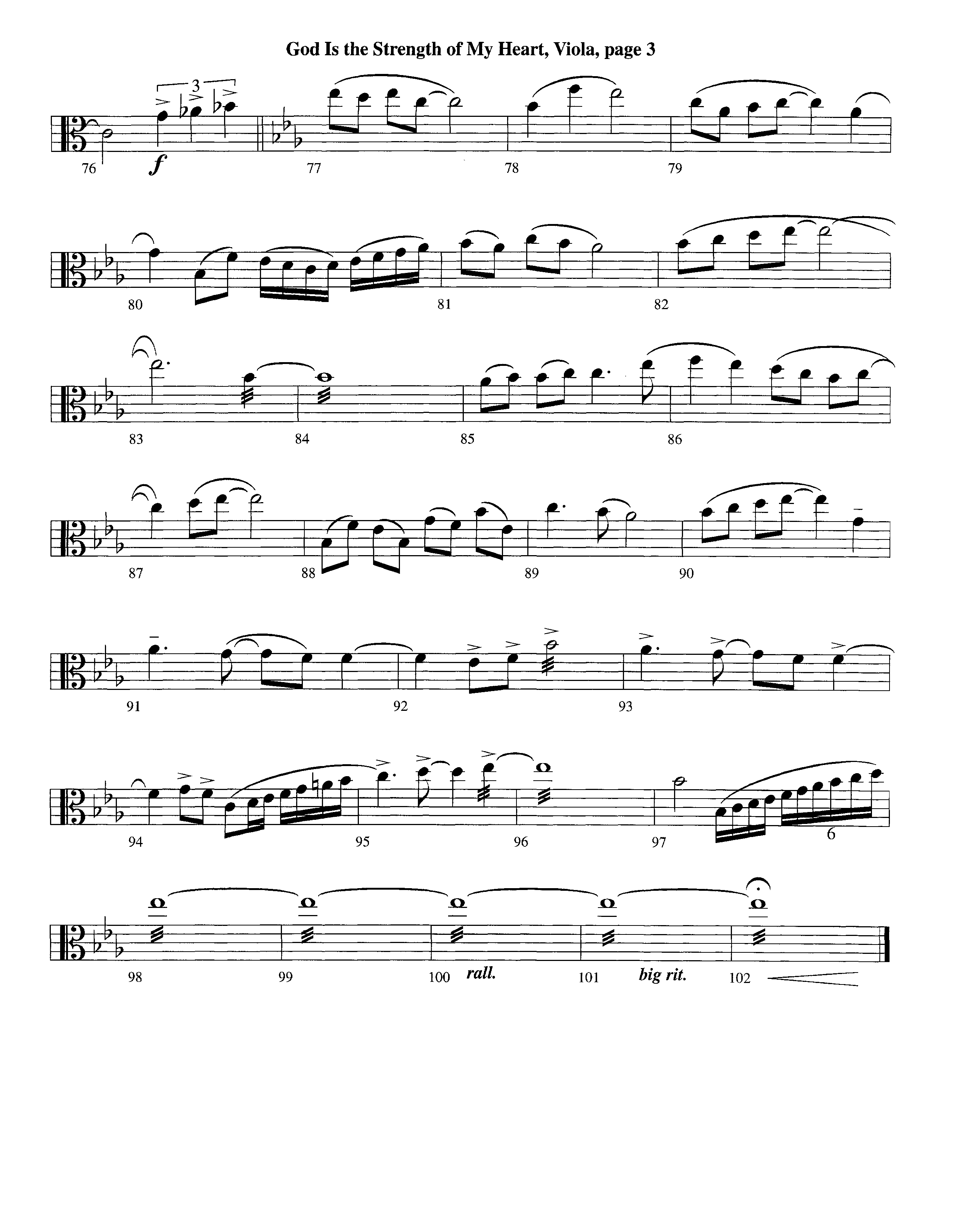 God Is The Strength Of My Heart (Instrumental) Viola (Lifeway Worship / Arr. Steve Dunn)