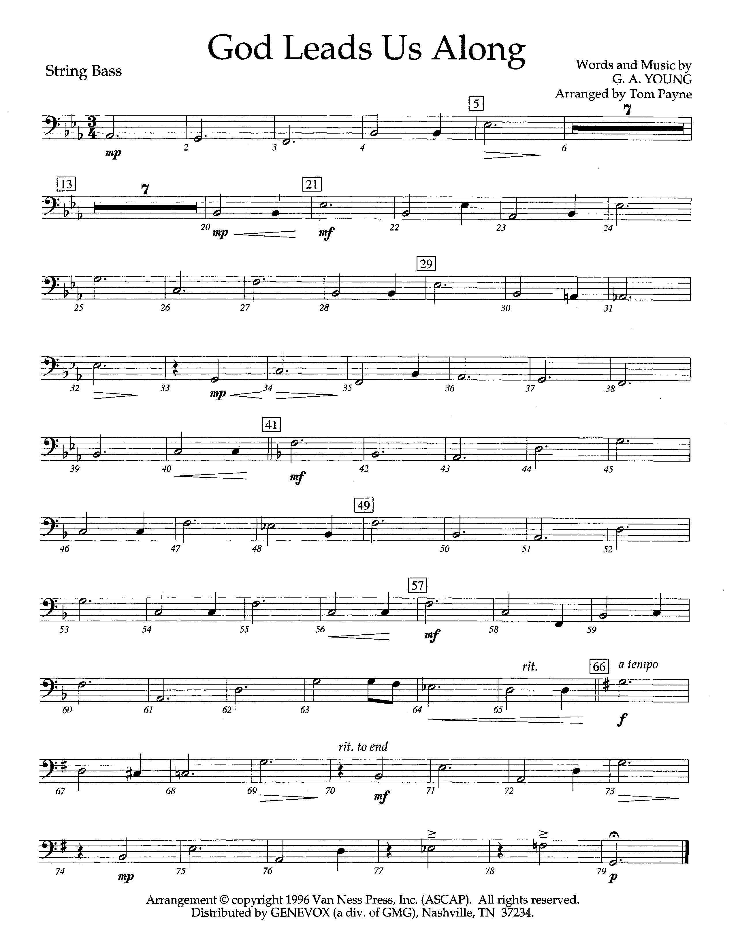 God Leads Us Along (Instrumental) Double Bass (Lifeway Worship / Arr. Tom Payne)