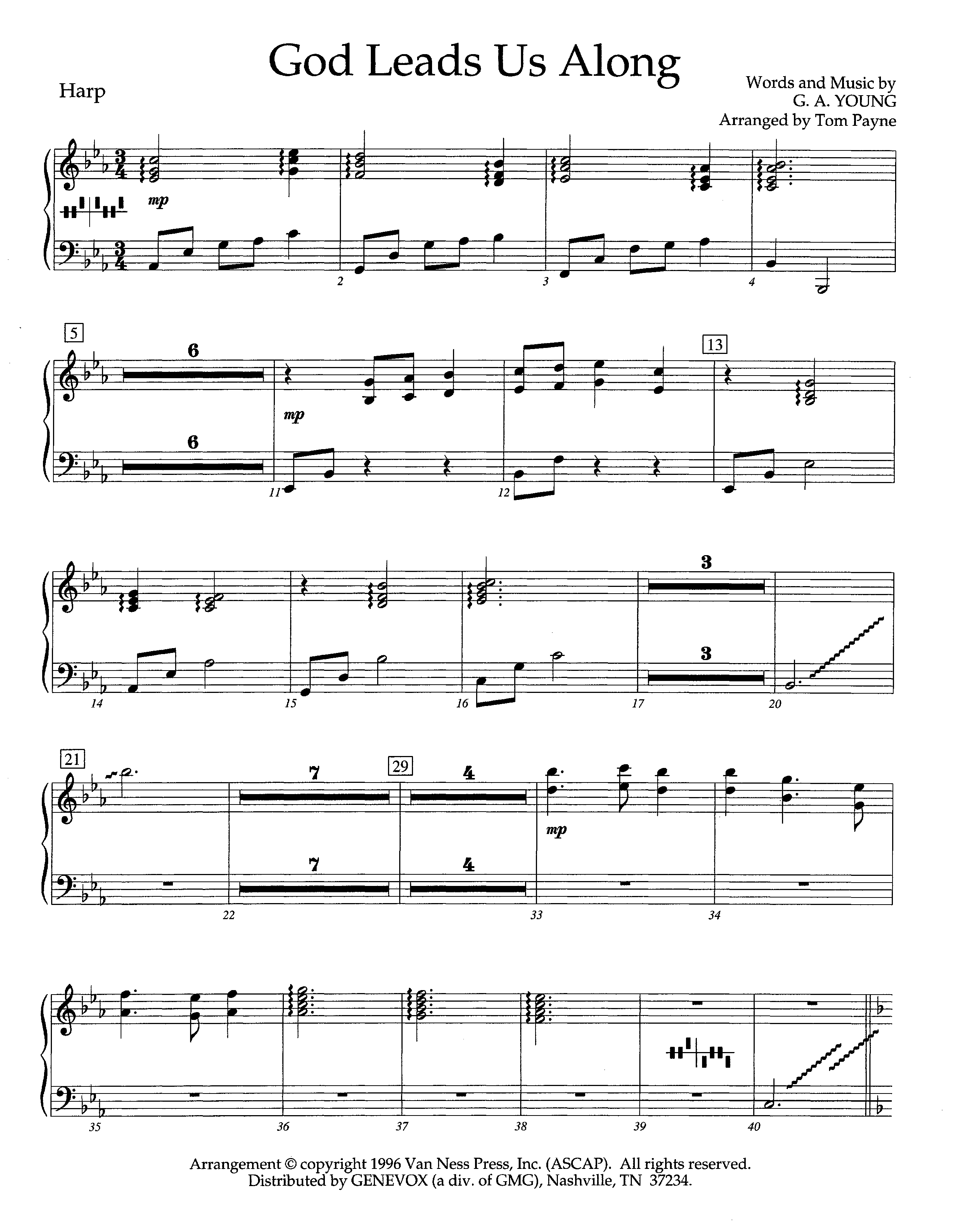 God Leads Us Along (Instrumental) Harp (Lifeway Worship / Arr. Tom Payne)