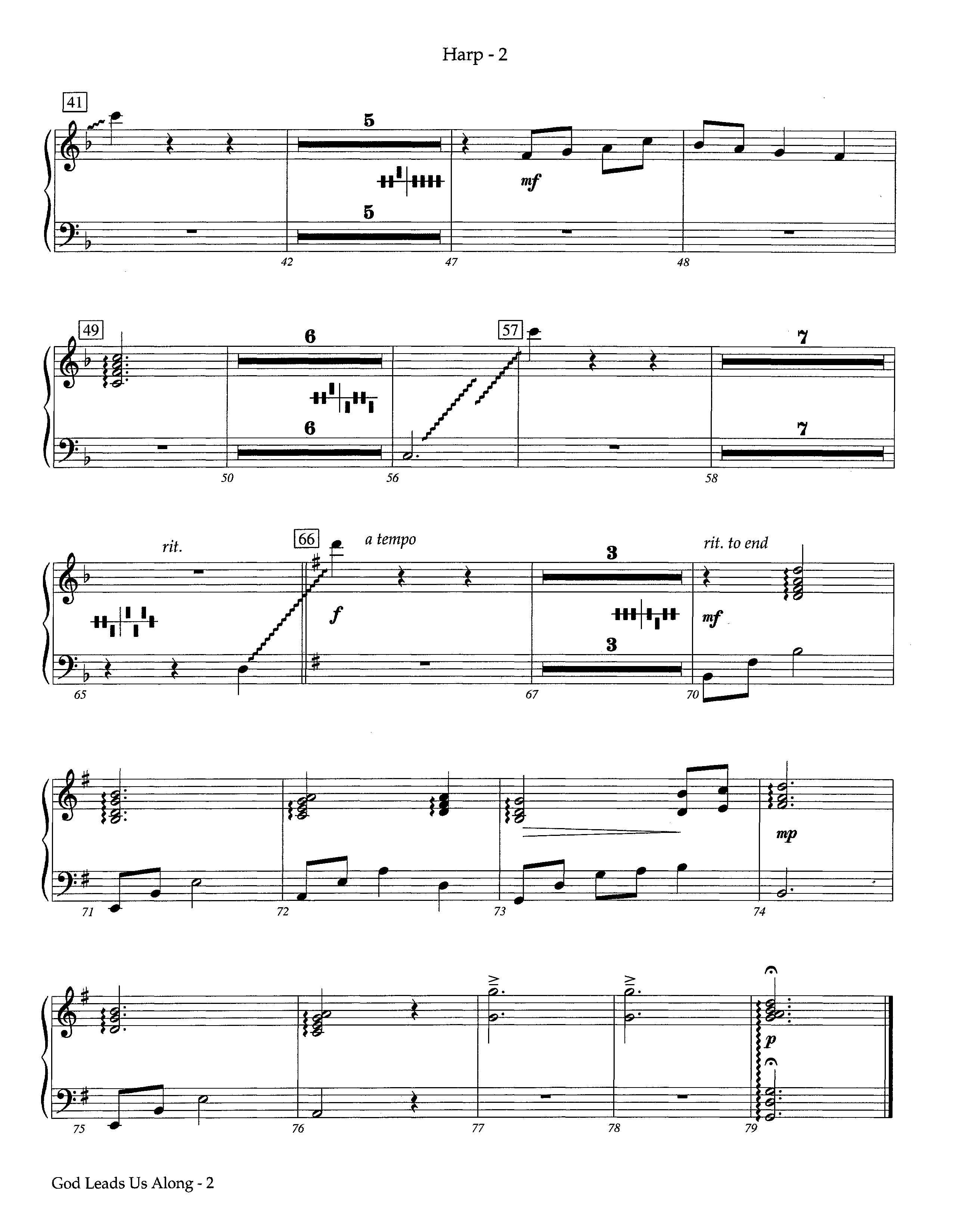 God Leads Us Along (Instrumental) Harp (Lifeway Worship / Arr. Tom Payne)