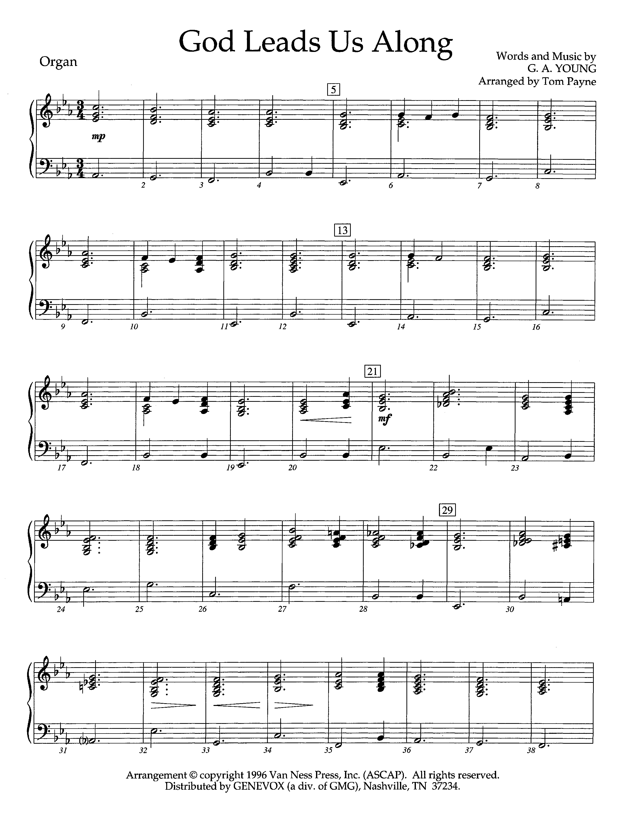 God Leads Us Along (Instrumental) Organ (Lifeway Worship / Arr. Tom Payne)