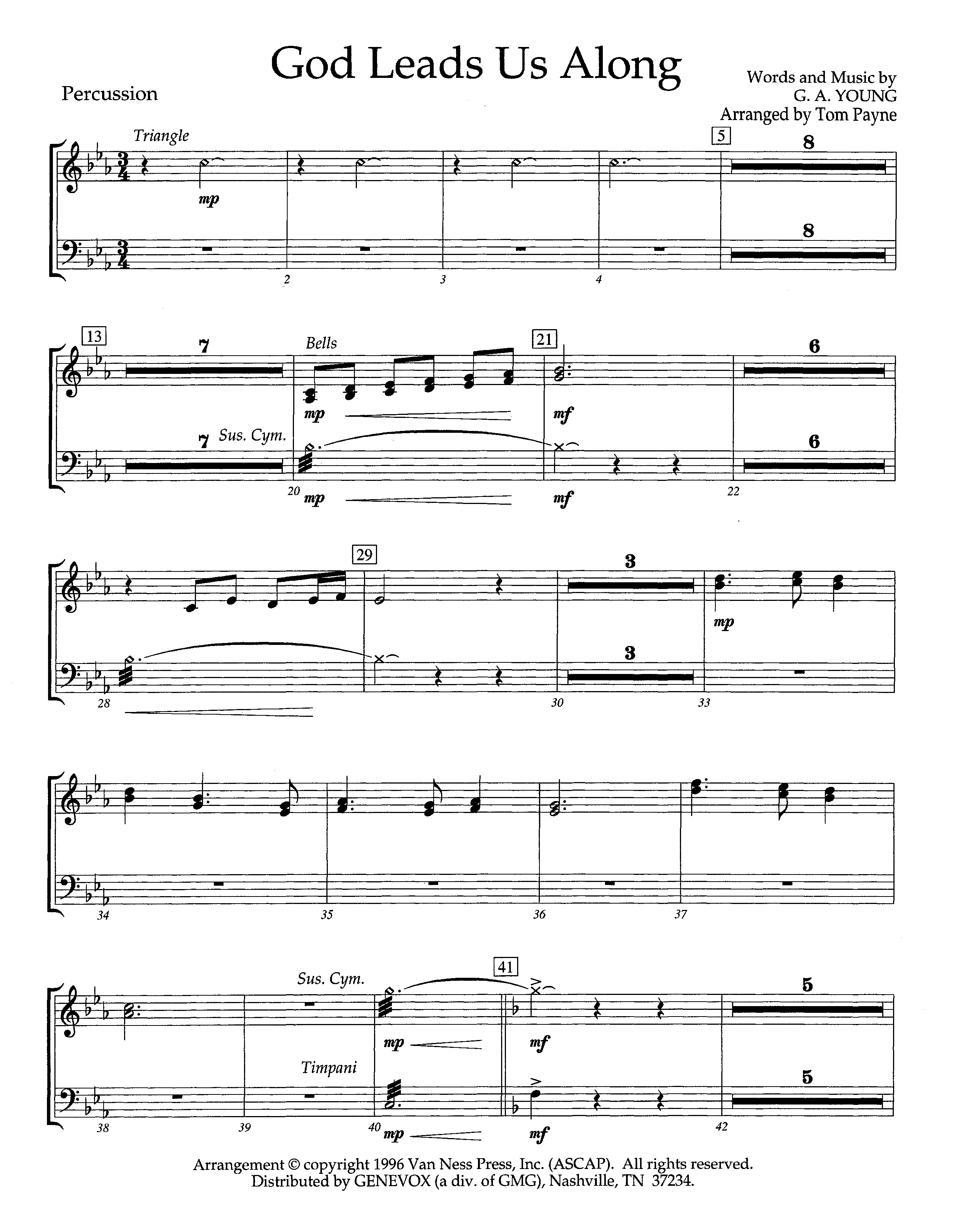 God Leads Us Along (Instrumental) Percussion 1/2 (Lifeway Worship / Arr. Tom Payne)