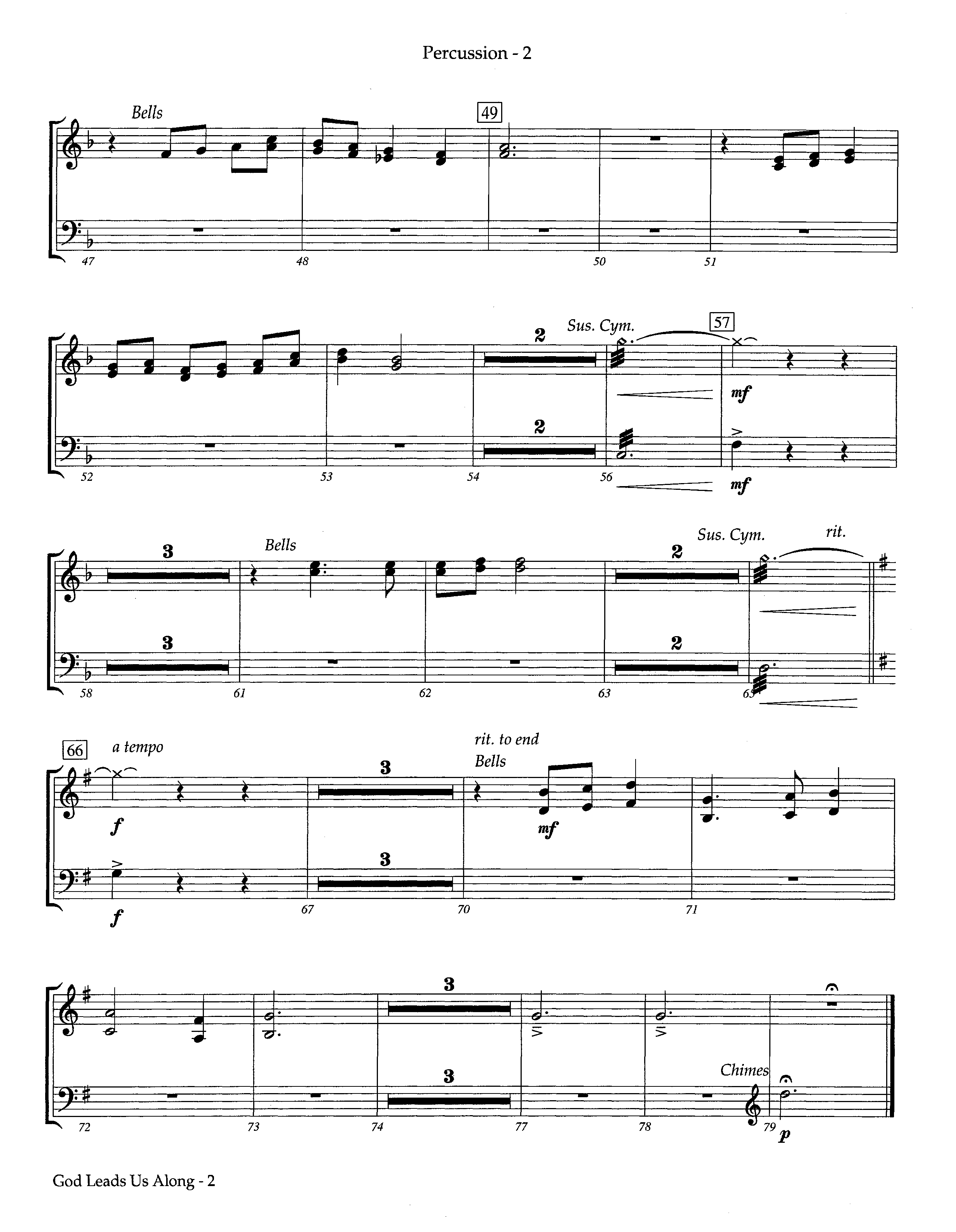 God Leads Us Along (Instrumental) Percussion 1/2 (Lifeway Worship / Arr. Tom Payne)