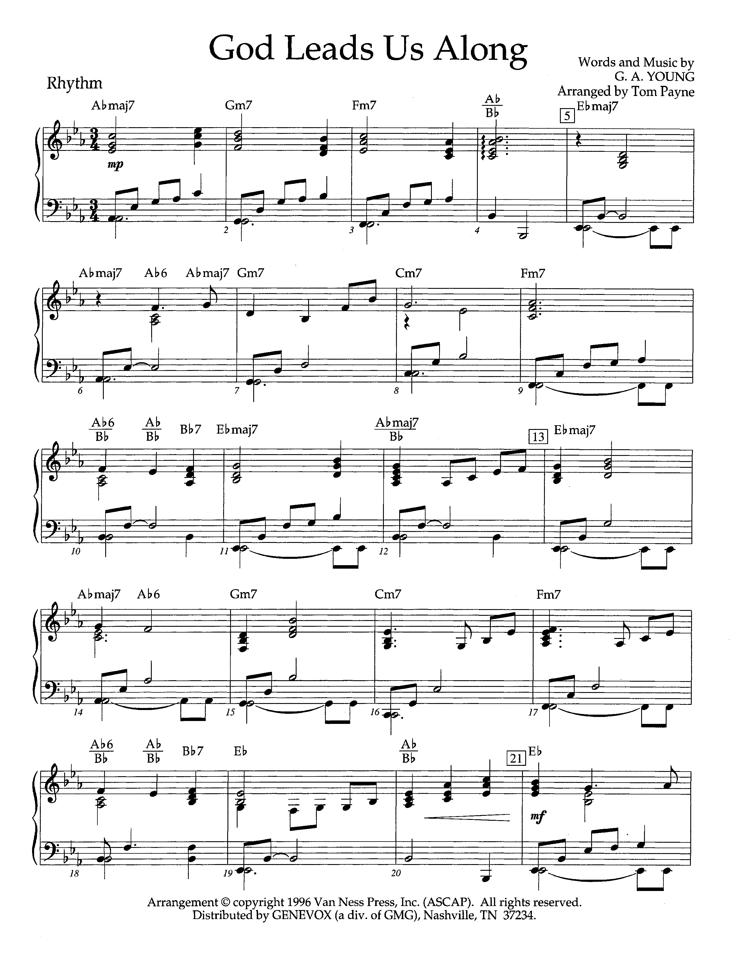 God Leads Us Along (Instrumental) Piano/Rhythm (Lifeway Worship / Arr. Tom Payne)