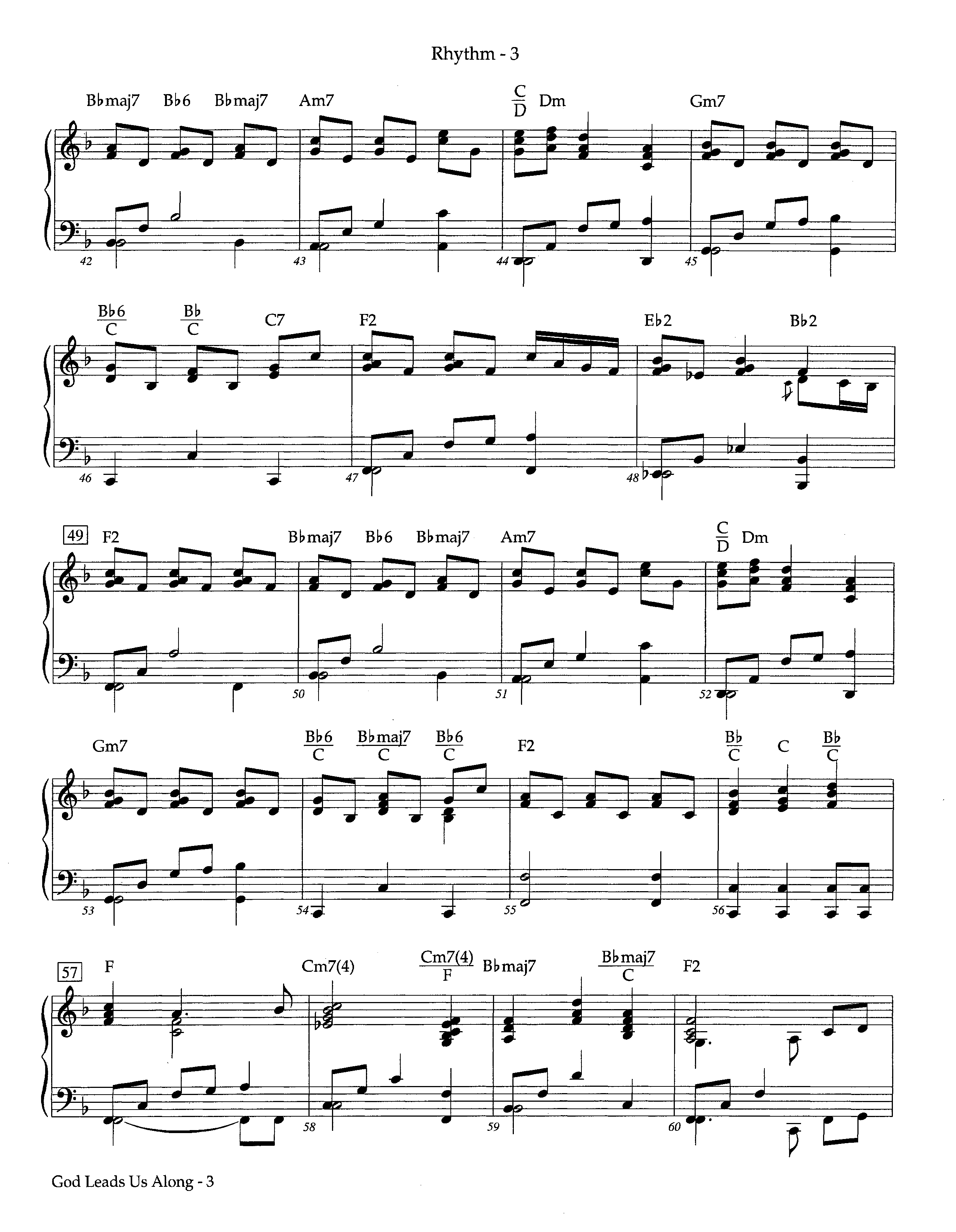 God Leads Us Along (Instrumental) Piano/Rhythm (Lifeway Worship / Arr. Tom Payne)