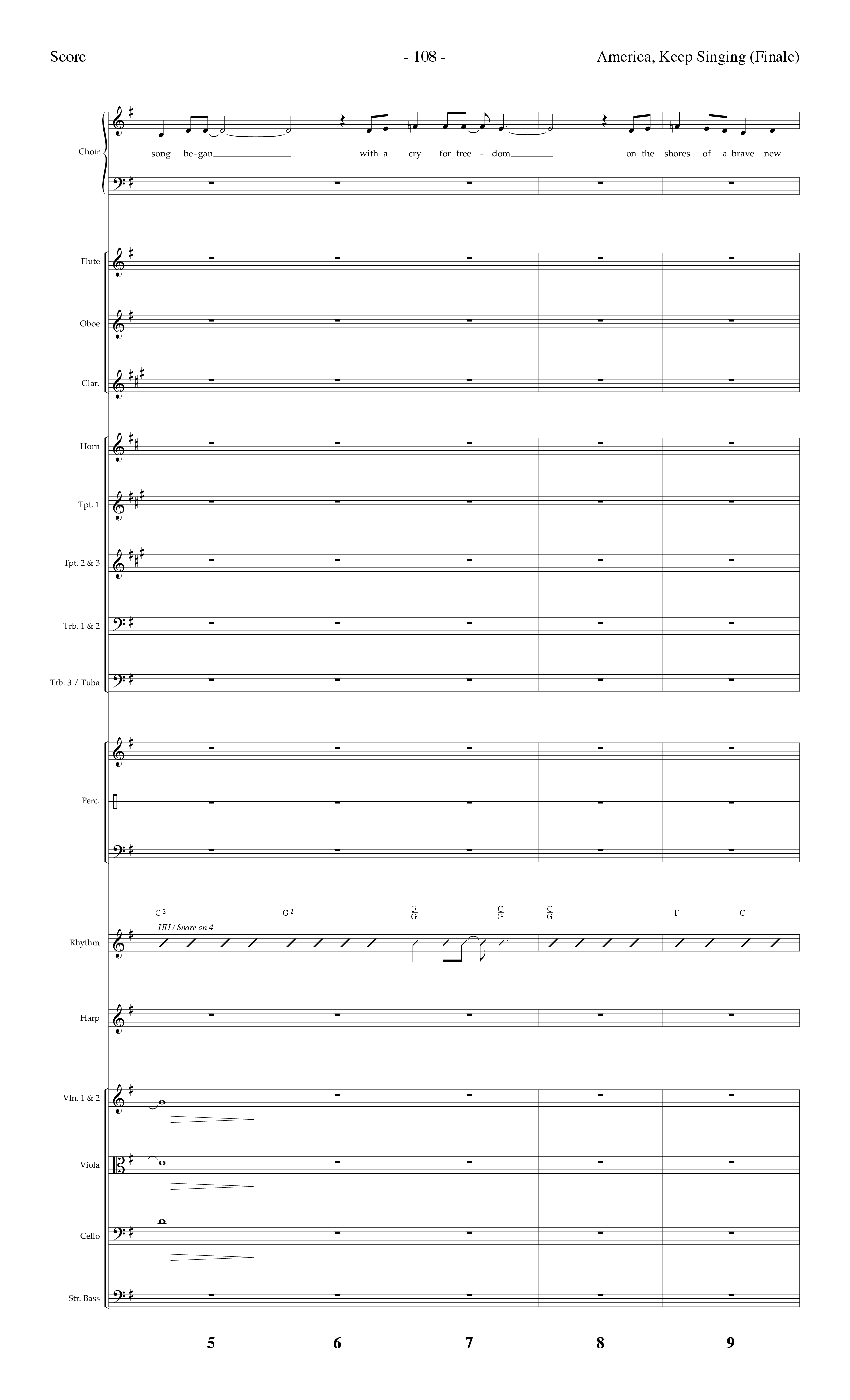 America Keep Singing (Finale) (Choral Anthem SATB) Conductor's Score (Lifeway Choral / Arr. Dennis Allen)
