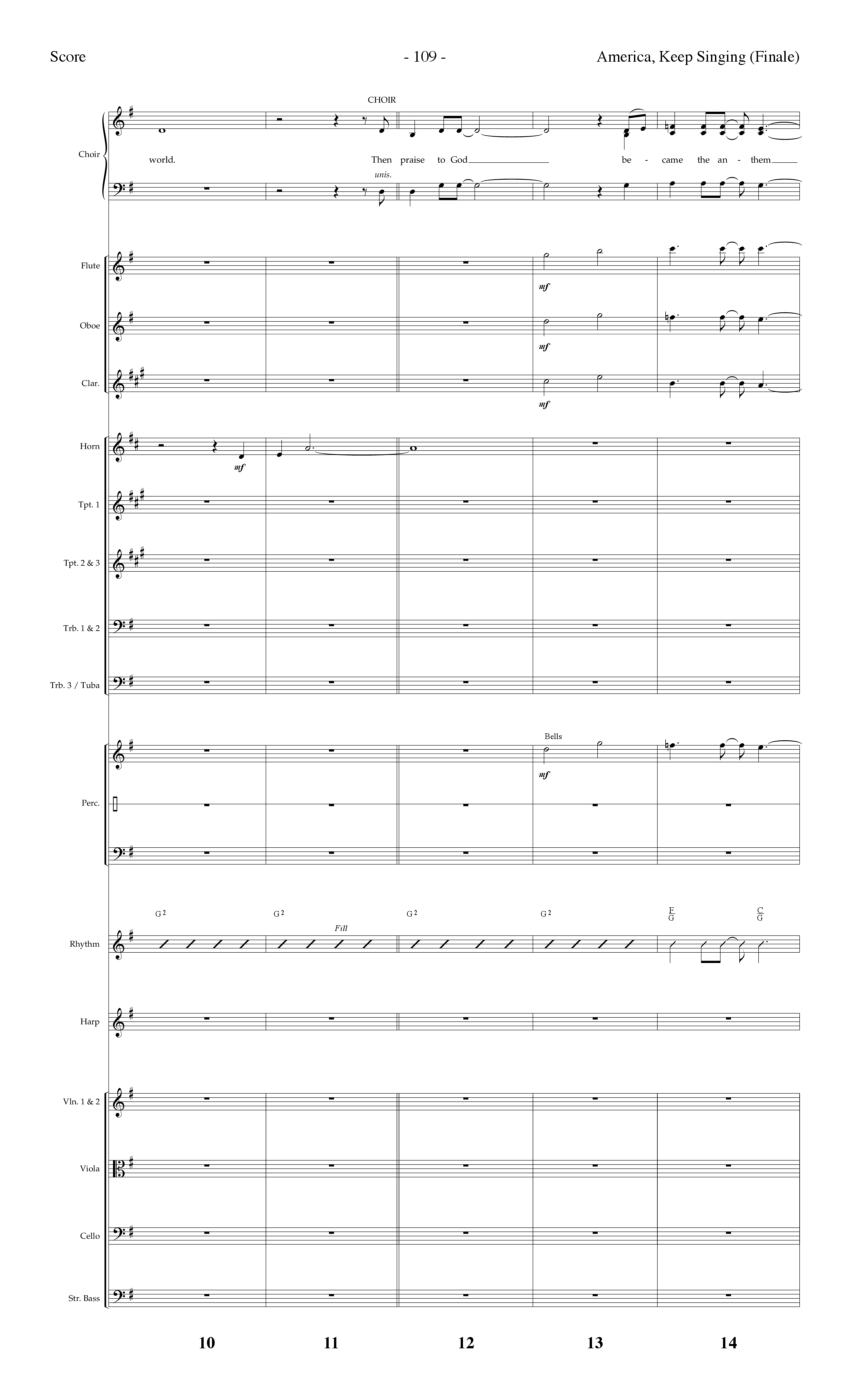 America Keep Singing (Finale) (Choral Anthem SATB) Conductor's Score (Lifeway Choral / Arr. Dennis Allen)