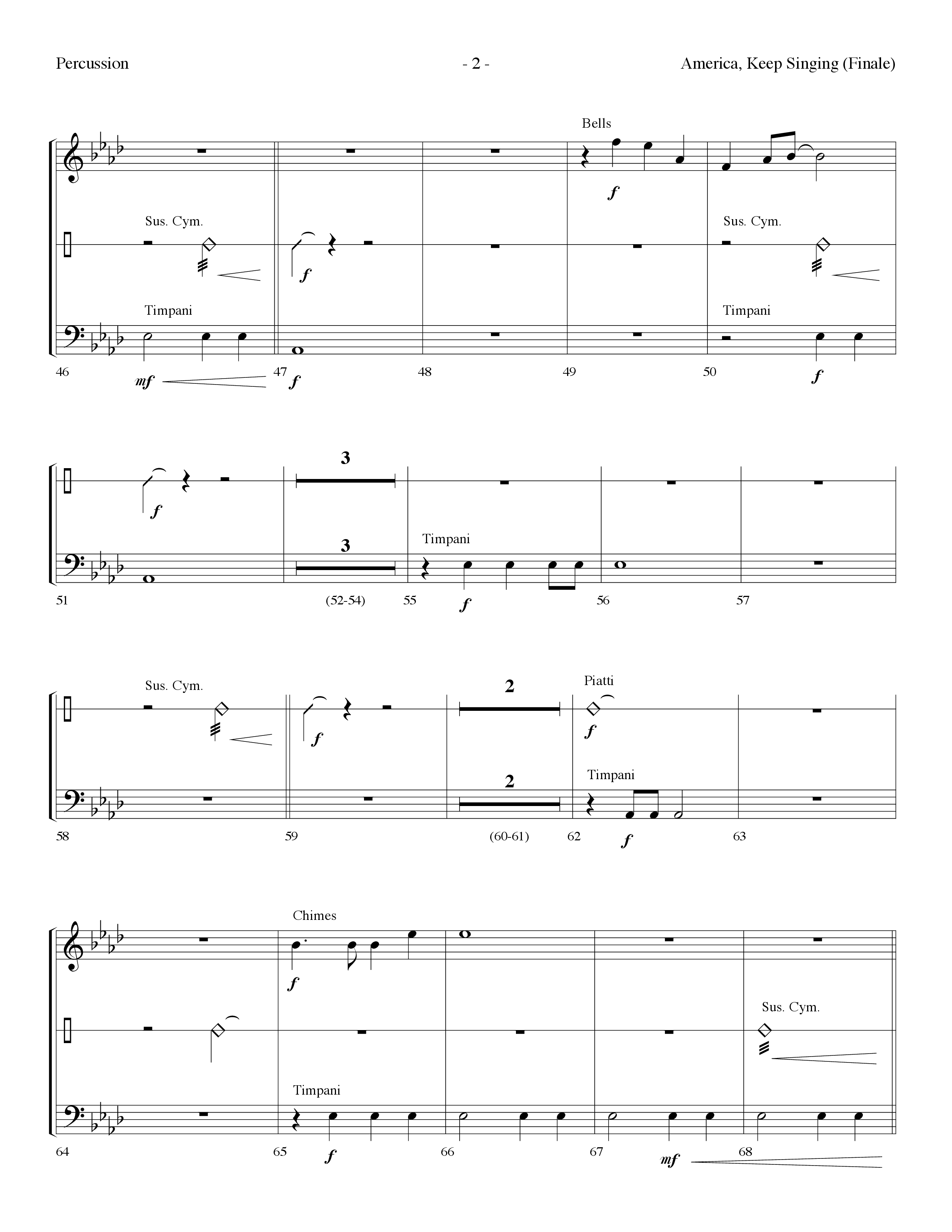America Keep Singing (Finale) (Choral Anthem SATB) Percussion (Lifeway Choral / Arr. Dennis Allen)