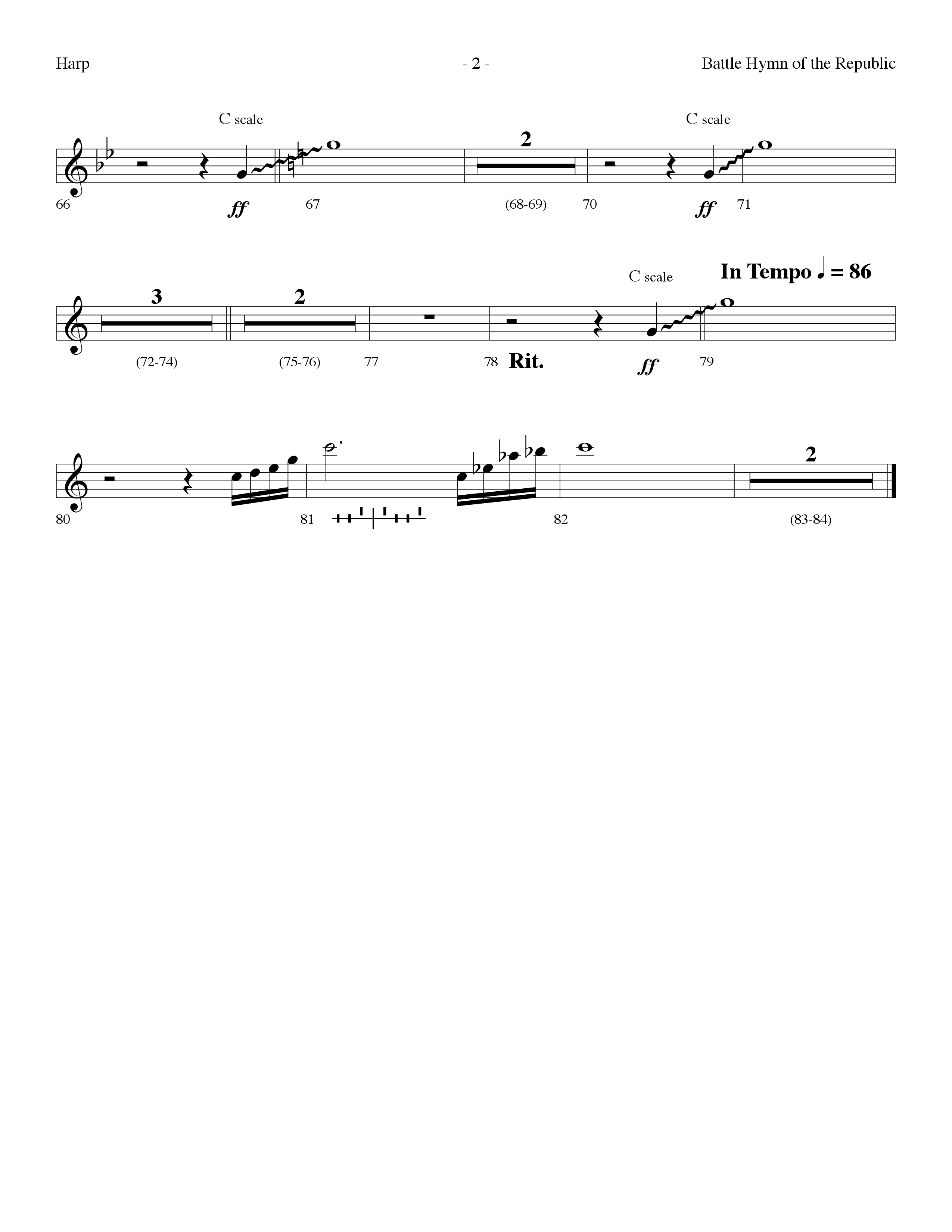 Battle Hymn Of The Republic (with Cry For Freedom) (Choral Anthem SATB) Harp (Lifeway Choral / Arr. Dennis Allen)