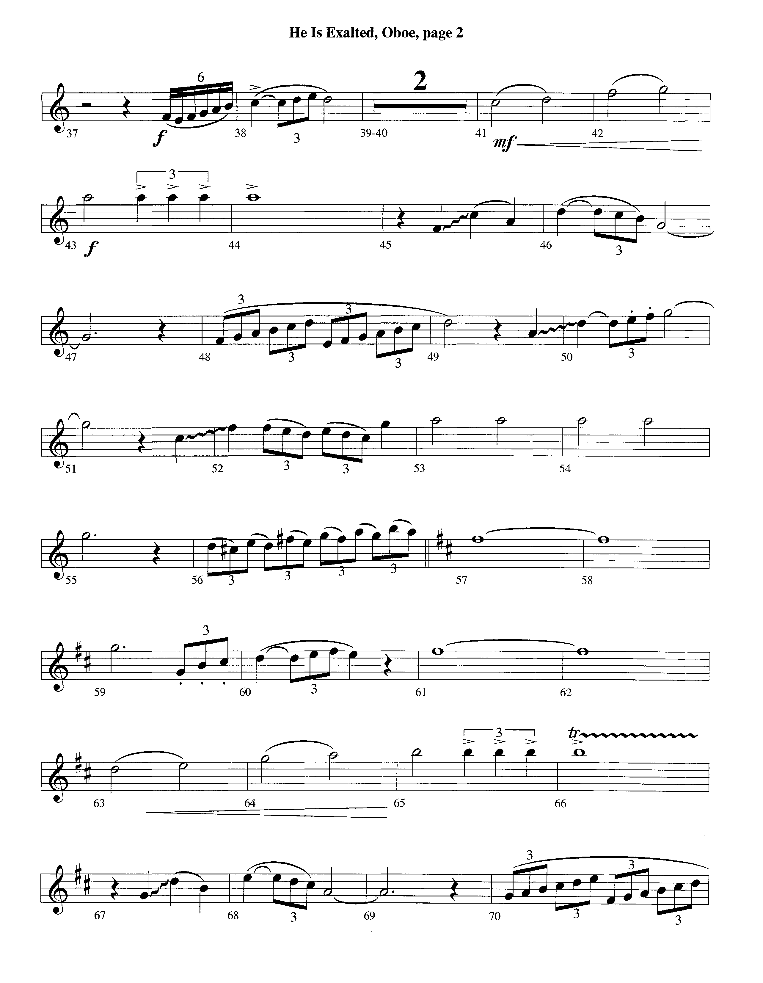 He Is Exalted (Instrumental) Oboe (Lifeway Worship / Arr. Michael Lawrence)