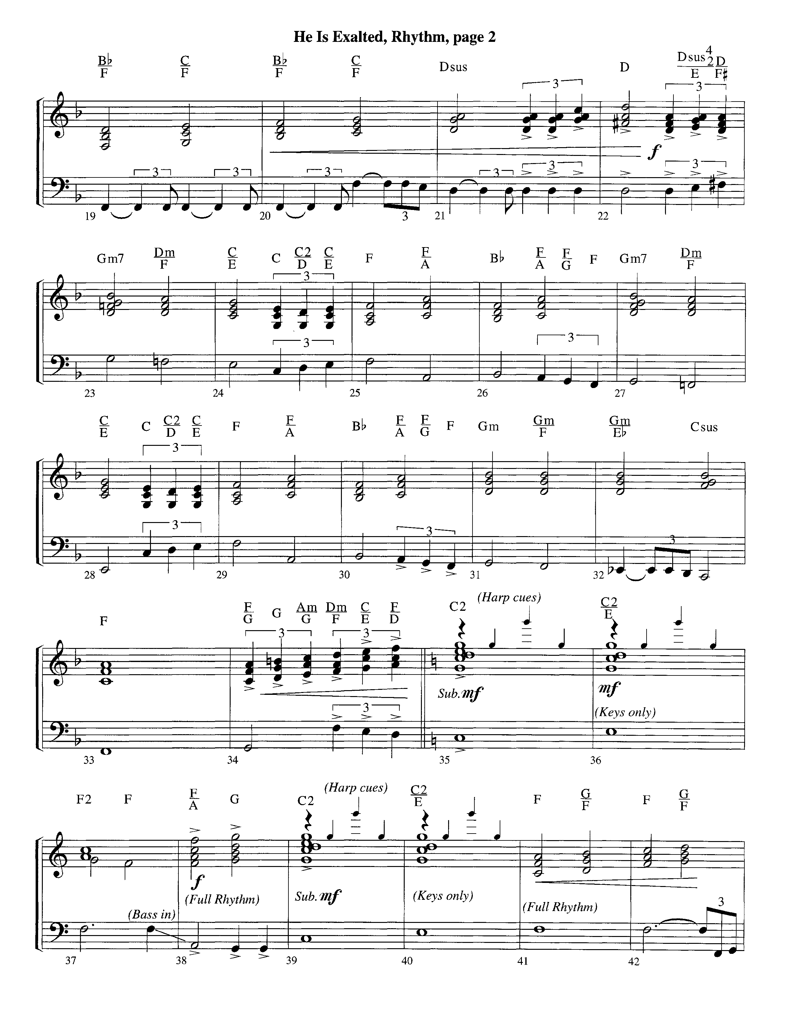 He Is Exalted (Instrumental) Piano/Rhythm (Lifeway Worship / Arr. Michael Lawrence)