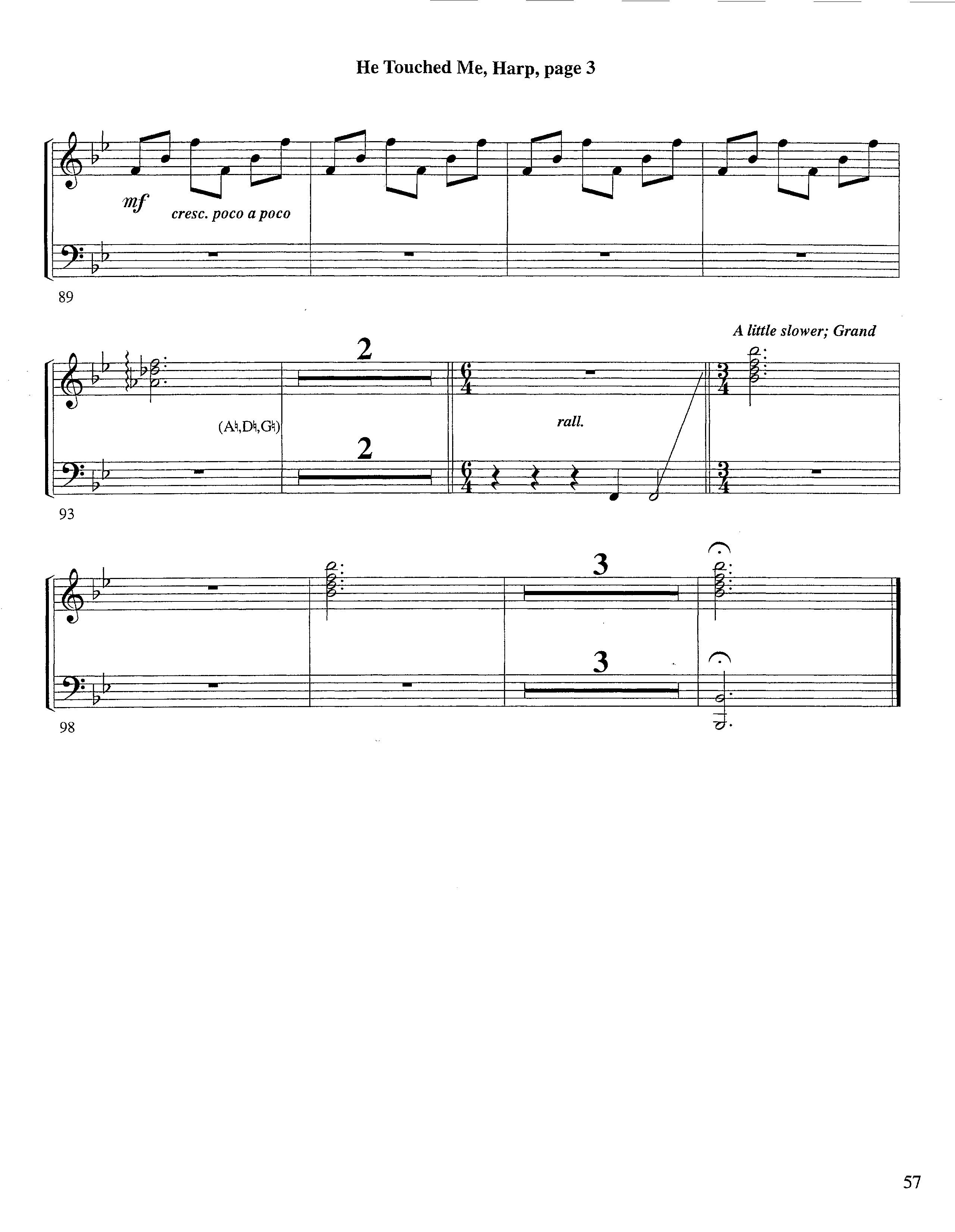 He Touched Me (Instrumental) Harp (Lifeway Worship / Arr. Steve Dunn)