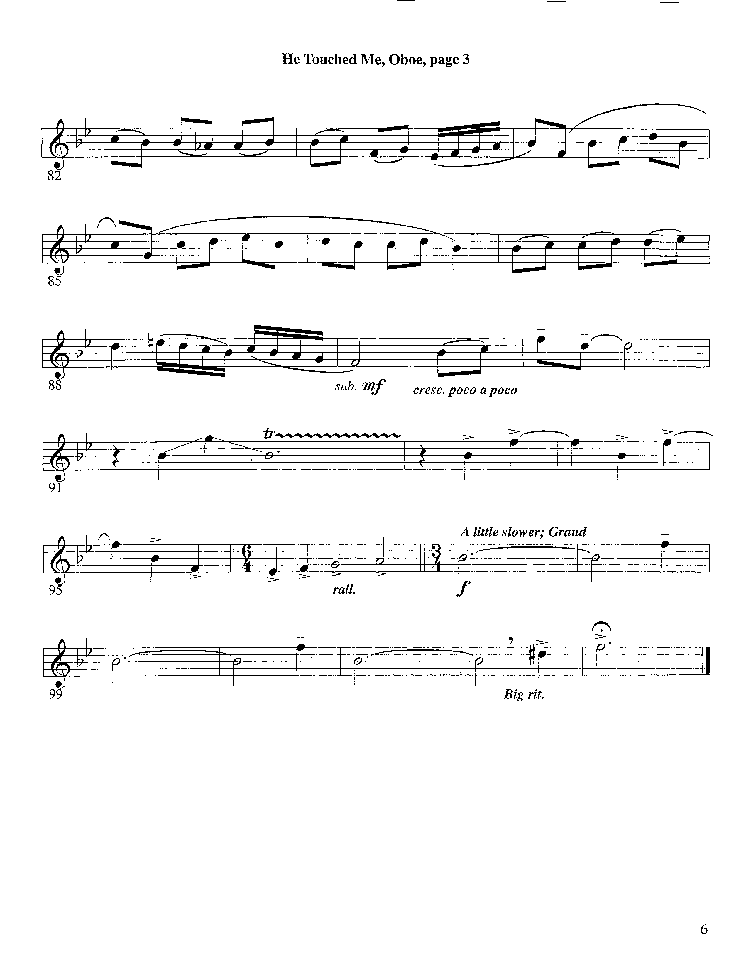 He Touched Me (Instrumental) Oboe (Lifeway Worship / Arr. Steve Dunn)