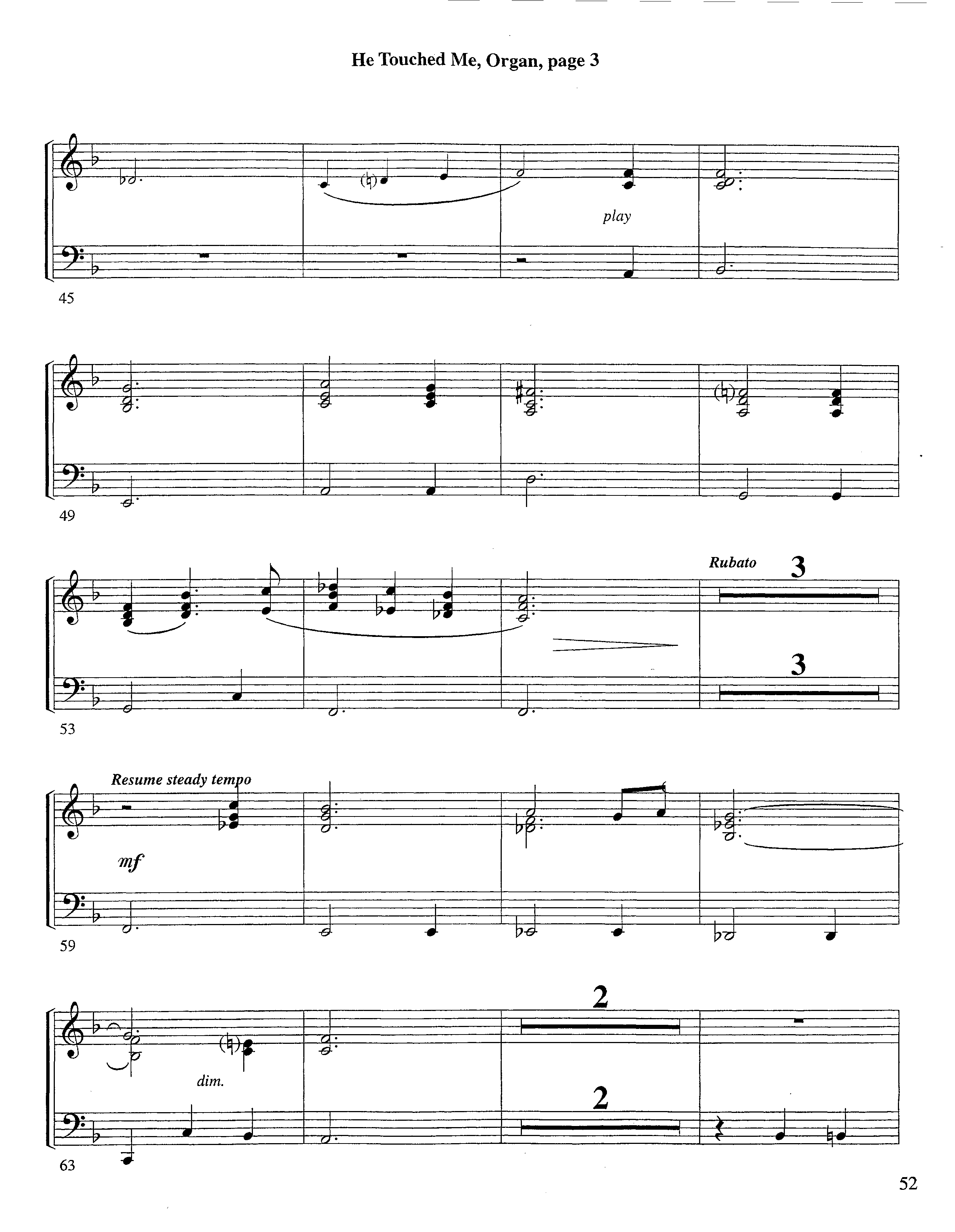 He Touched Me (Instrumental) Organ (Lifeway Worship / Arr. Steve Dunn)