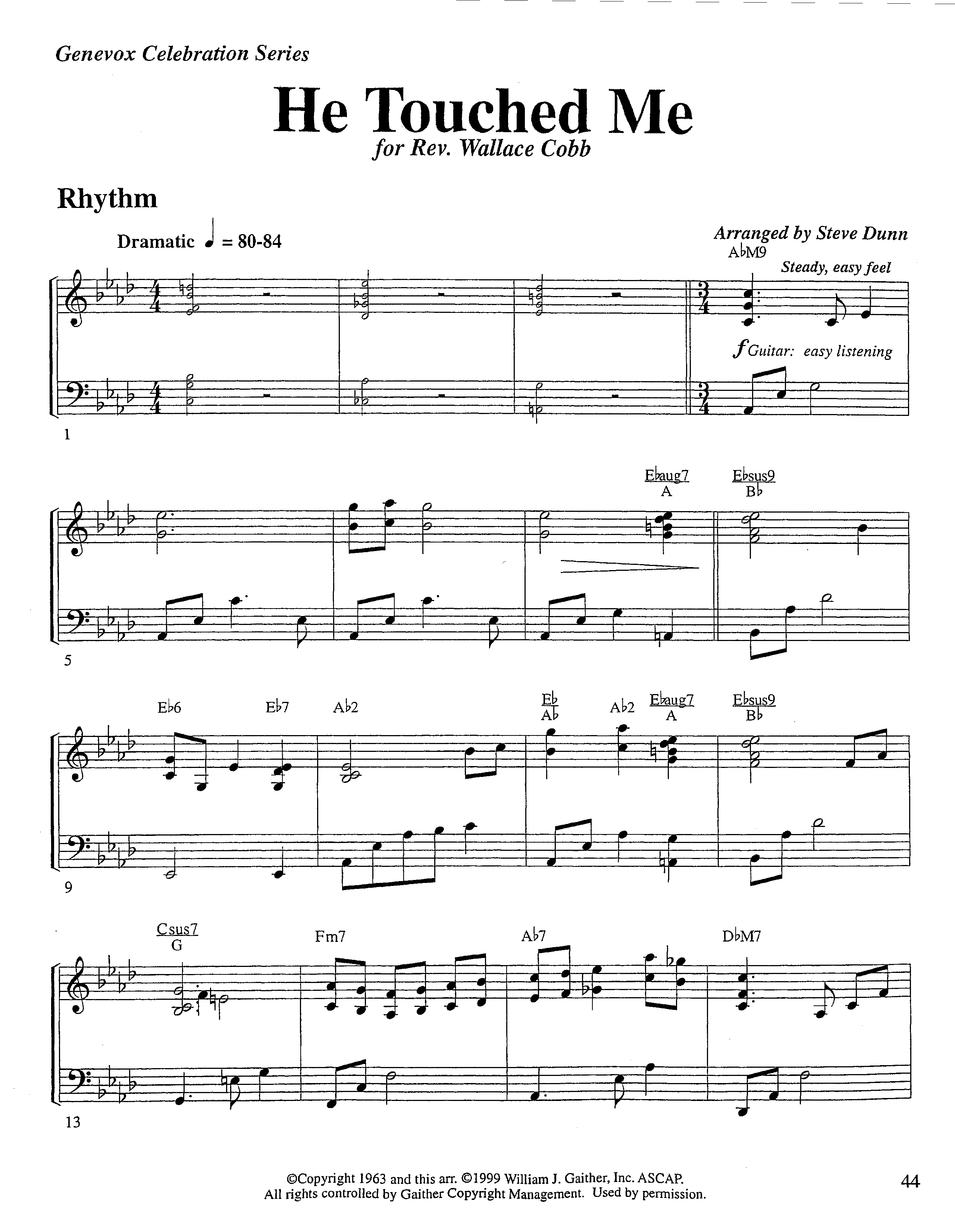 He Touched Me (Instrumental) Piano/Rhythm (Lifeway Worship / Arr. Steve Dunn)