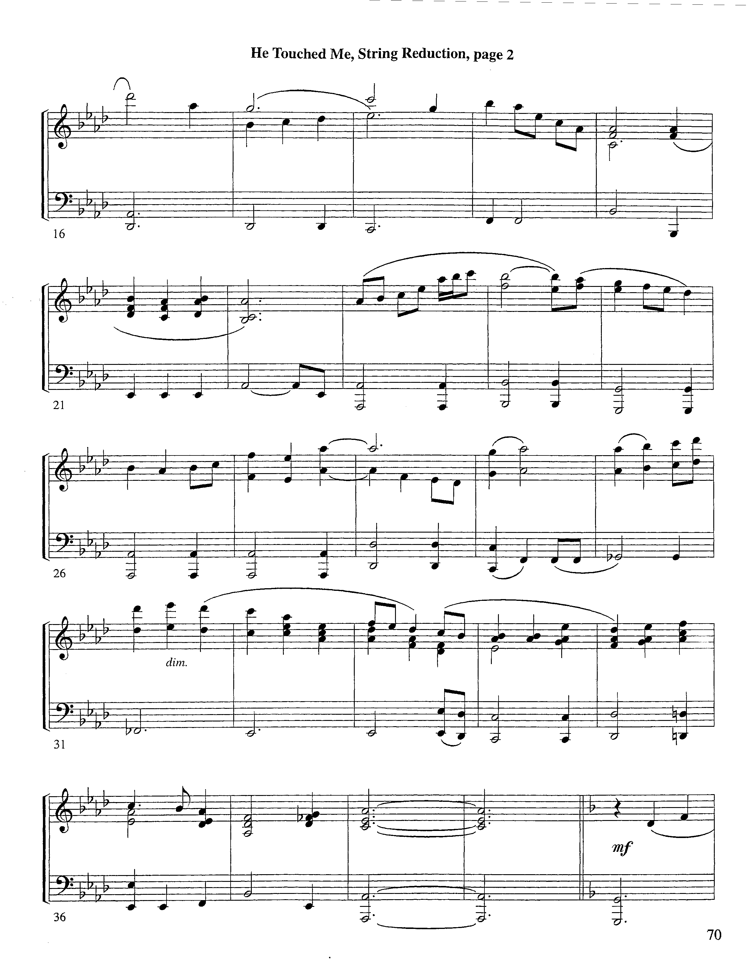 He Touched Me (Instrumental) String Reduction (Lifeway Worship / Arr. Steve Dunn)