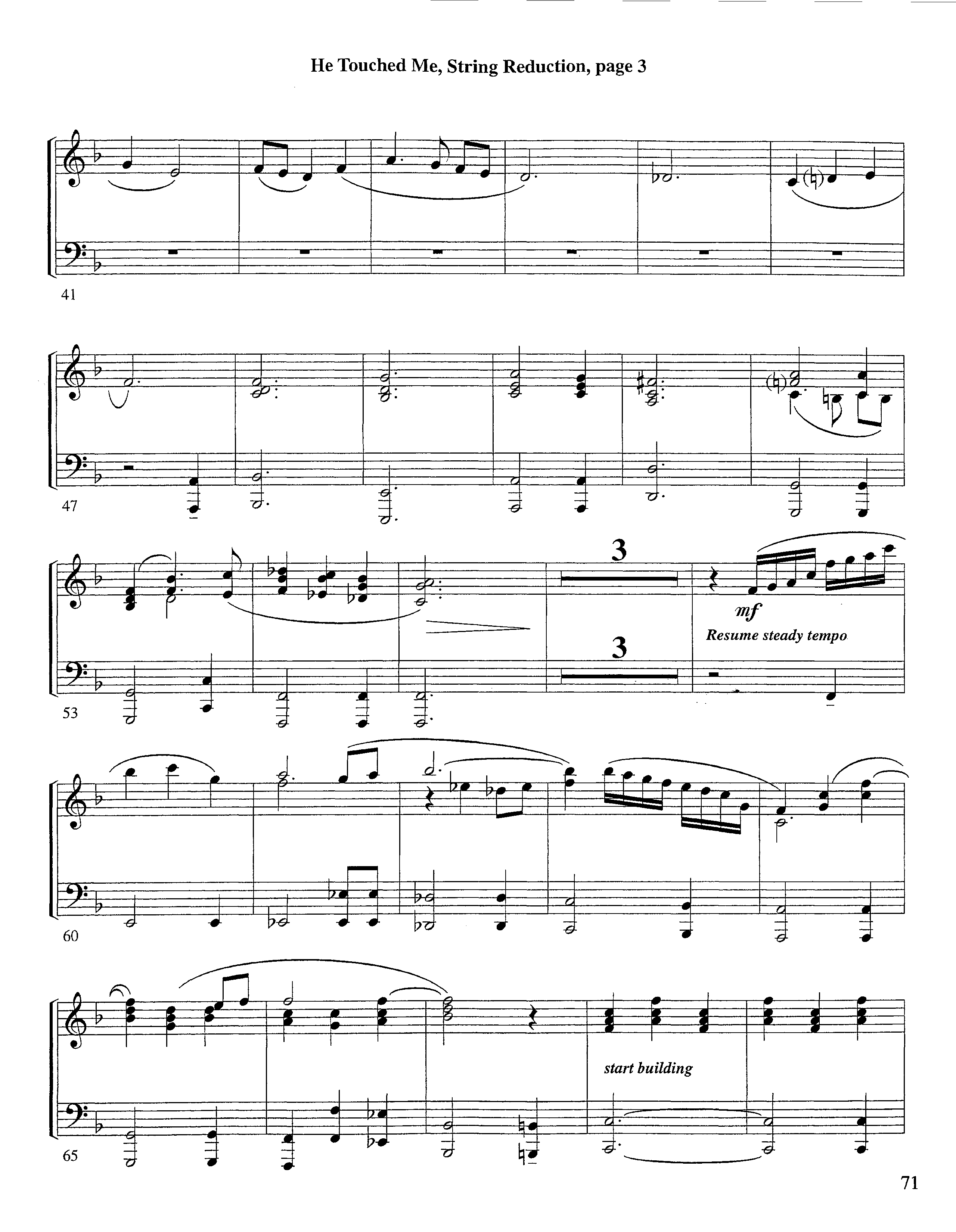 He Touched Me (Instrumental) String Reduction (Lifeway Worship / Arr. Steve Dunn)