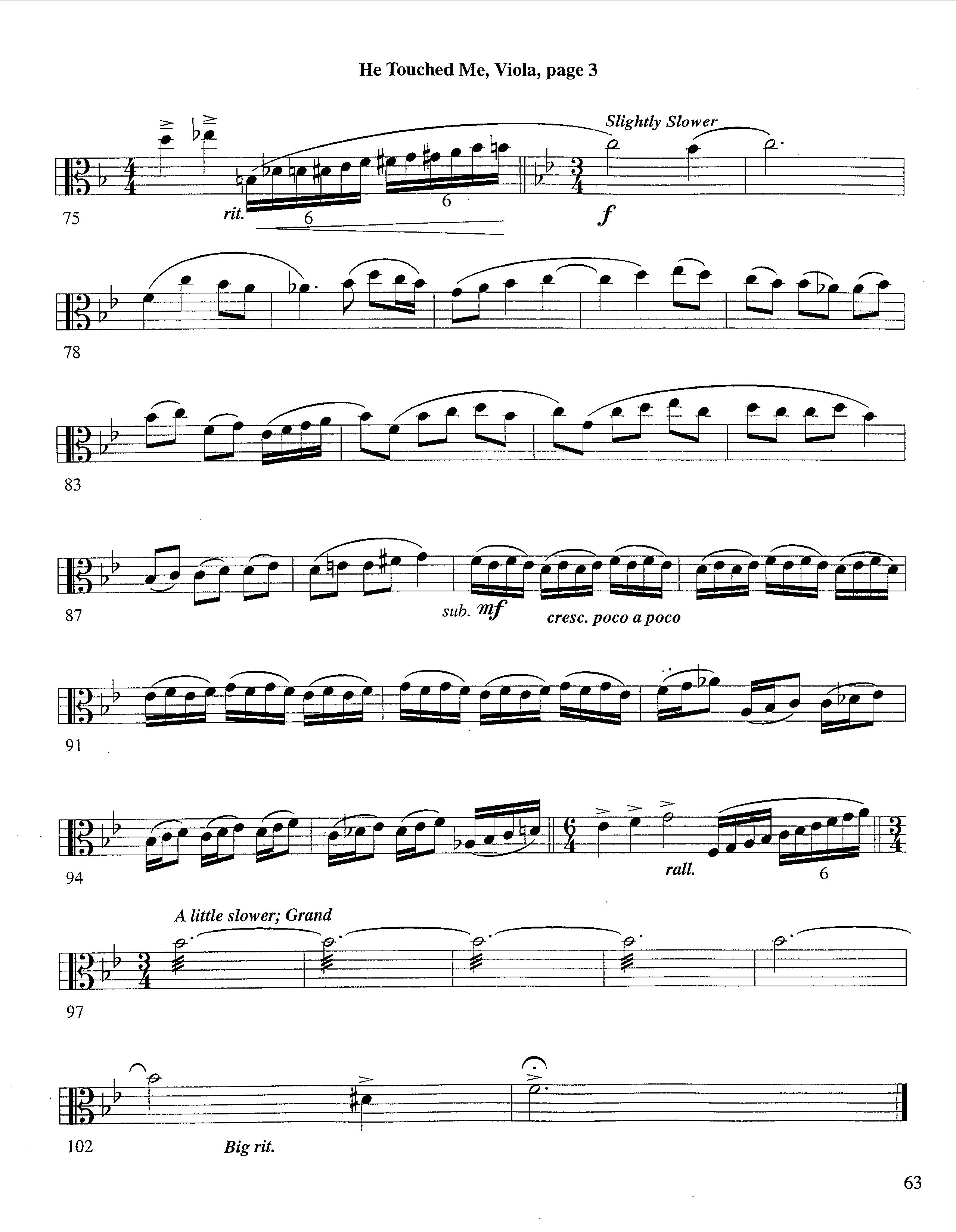 He Touched Me (Instrumental) Viola (Lifeway Worship / Arr. Steve Dunn)