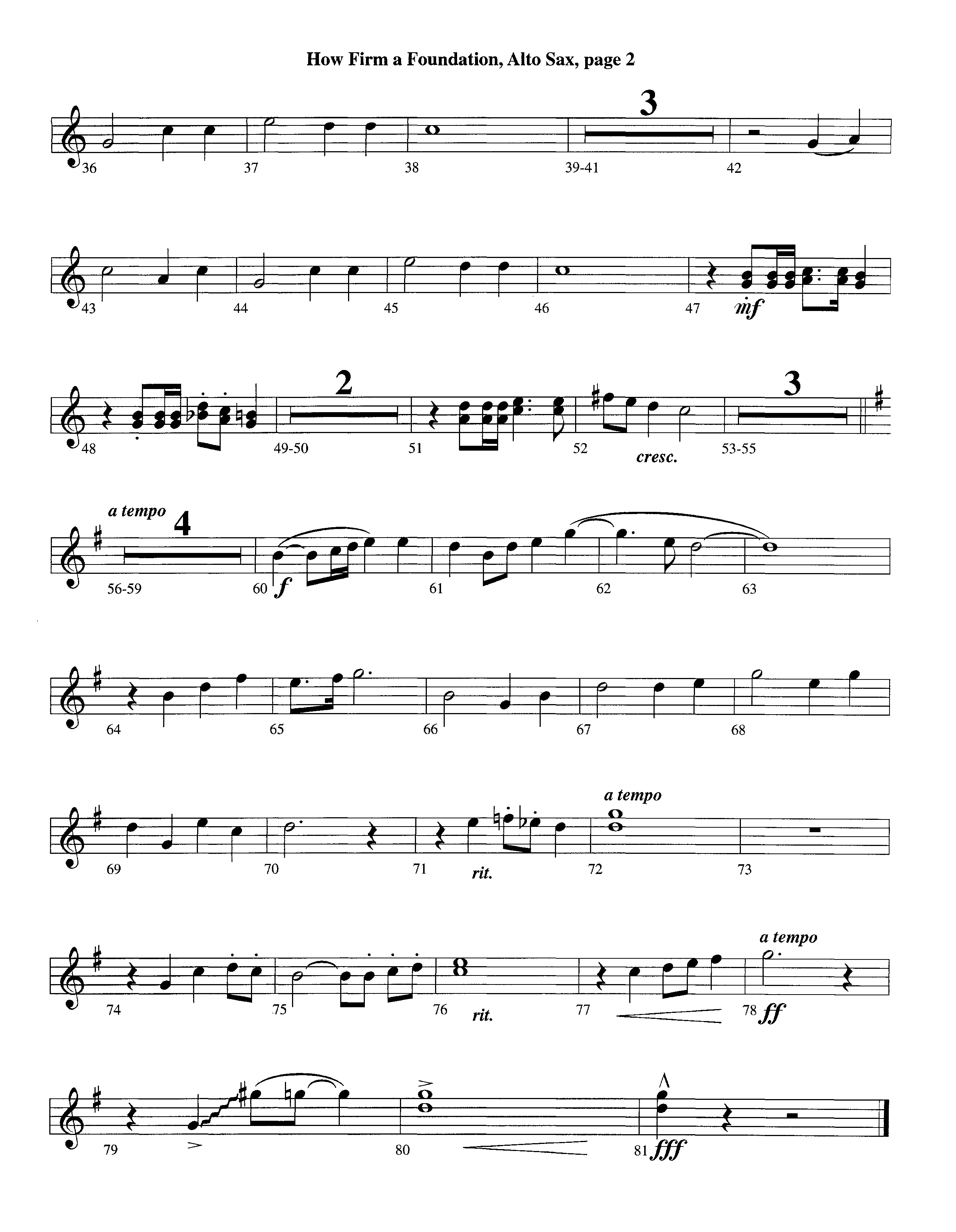 How Firm A Foundation (Instrumental) Alto Sax (Lifeway Worship / Arr. Jeff Cranfill)
