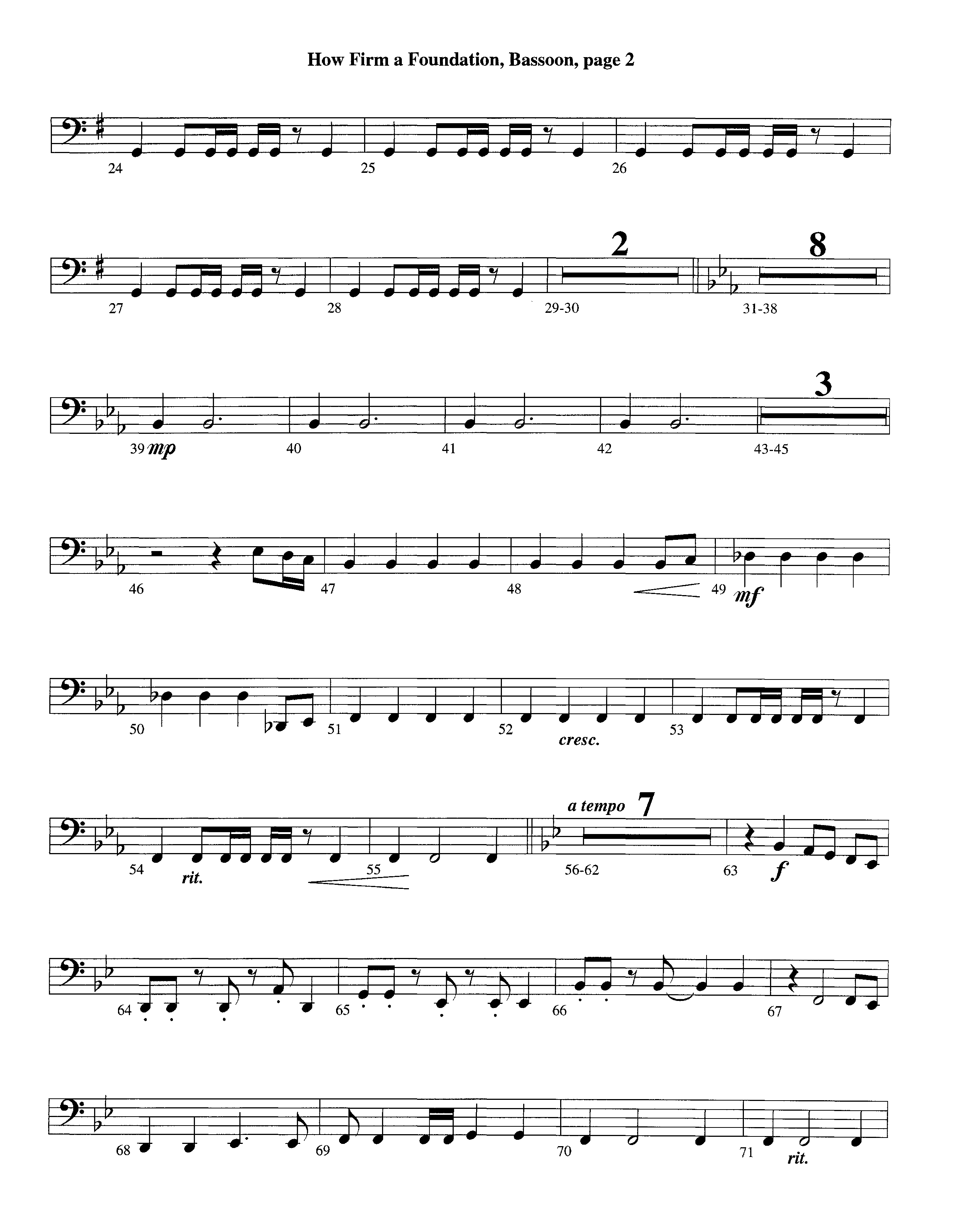 How Firm A Foundation (Instrumental) Bassoon (Lifeway Worship / Arr. Jeff Cranfill)