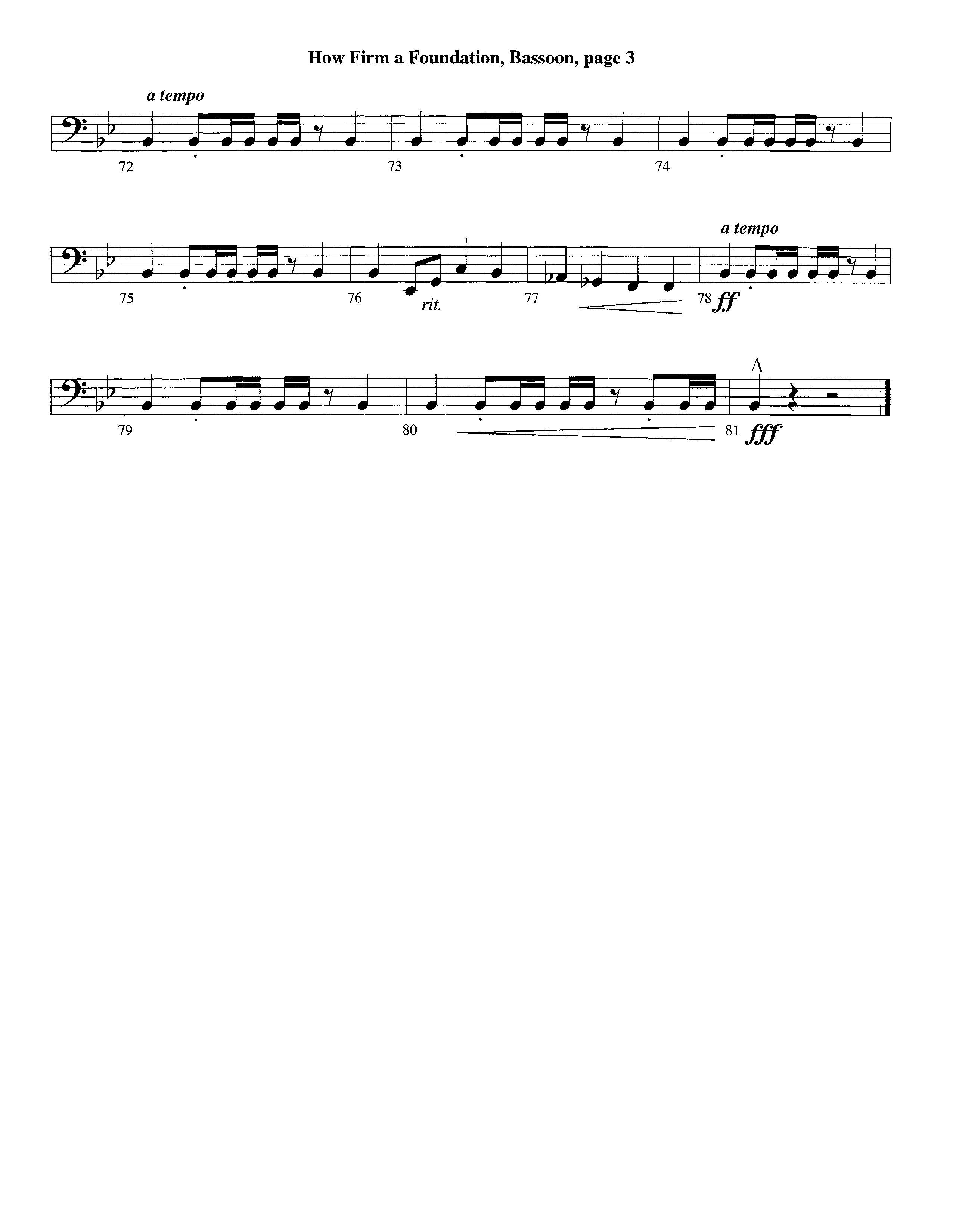 How Firm A Foundation (Instrumental) Bassoon (Lifeway Worship / Arr. Jeff Cranfill)