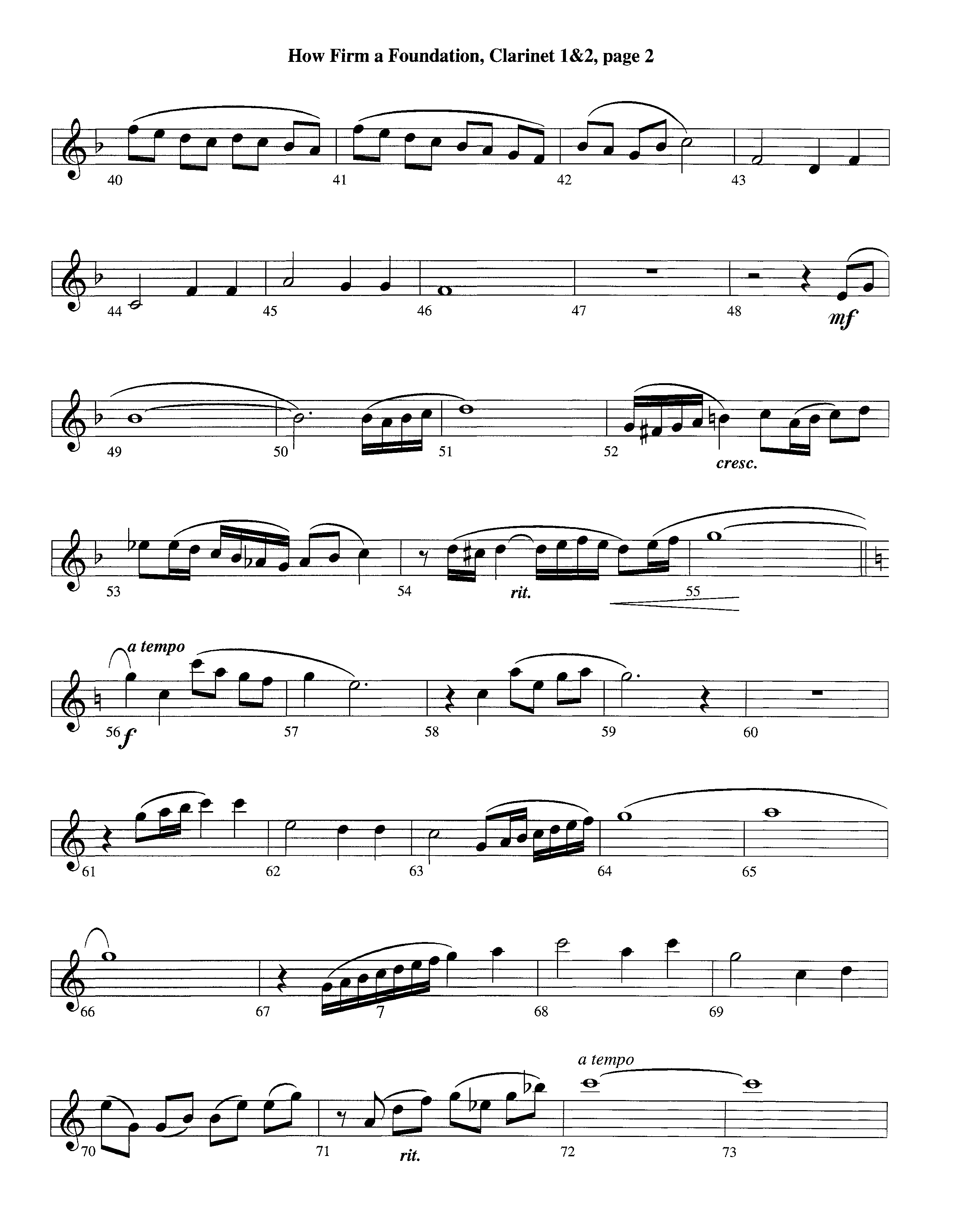 How Firm A Foundation (Instrumental) Clarinet 1/2 (Lifeway Worship / Arr. Jeff Cranfill)