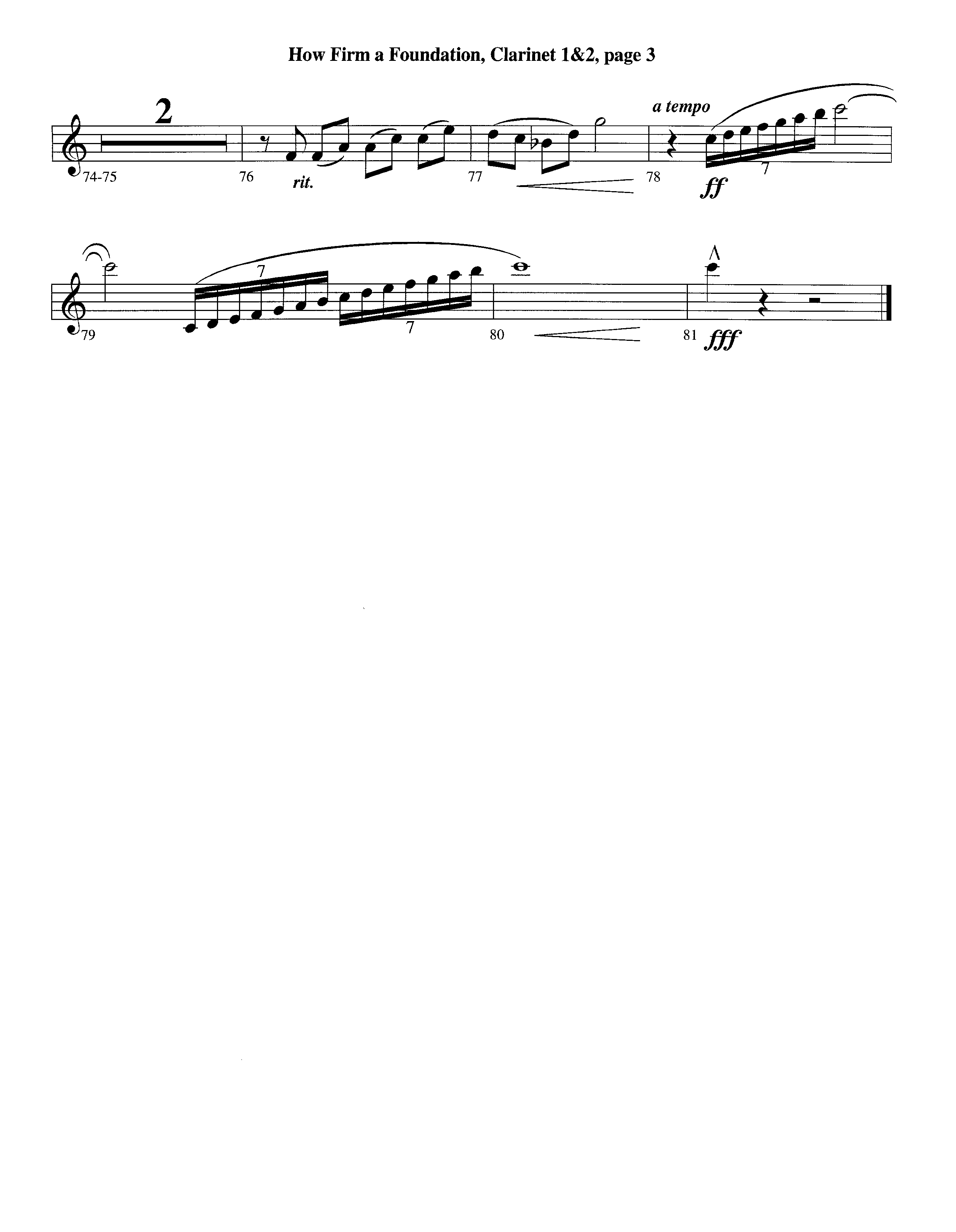 How Firm A Foundation (Instrumental) Clarinet 1/2 (Lifeway Worship / Arr. Jeff Cranfill)