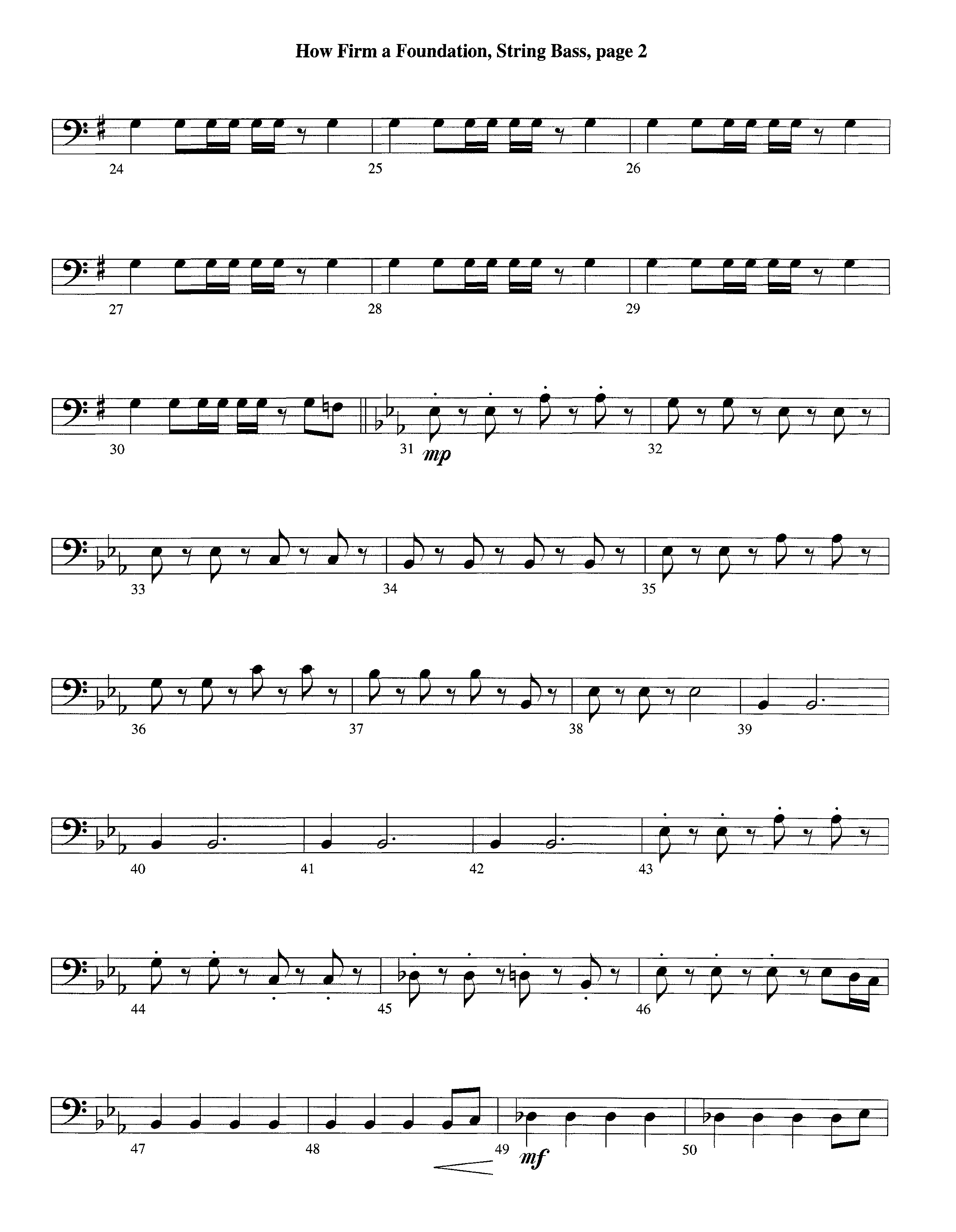 How Firm A Foundation (Instrumental) Double Bass (Lifeway Worship / Arr. Jeff Cranfill)