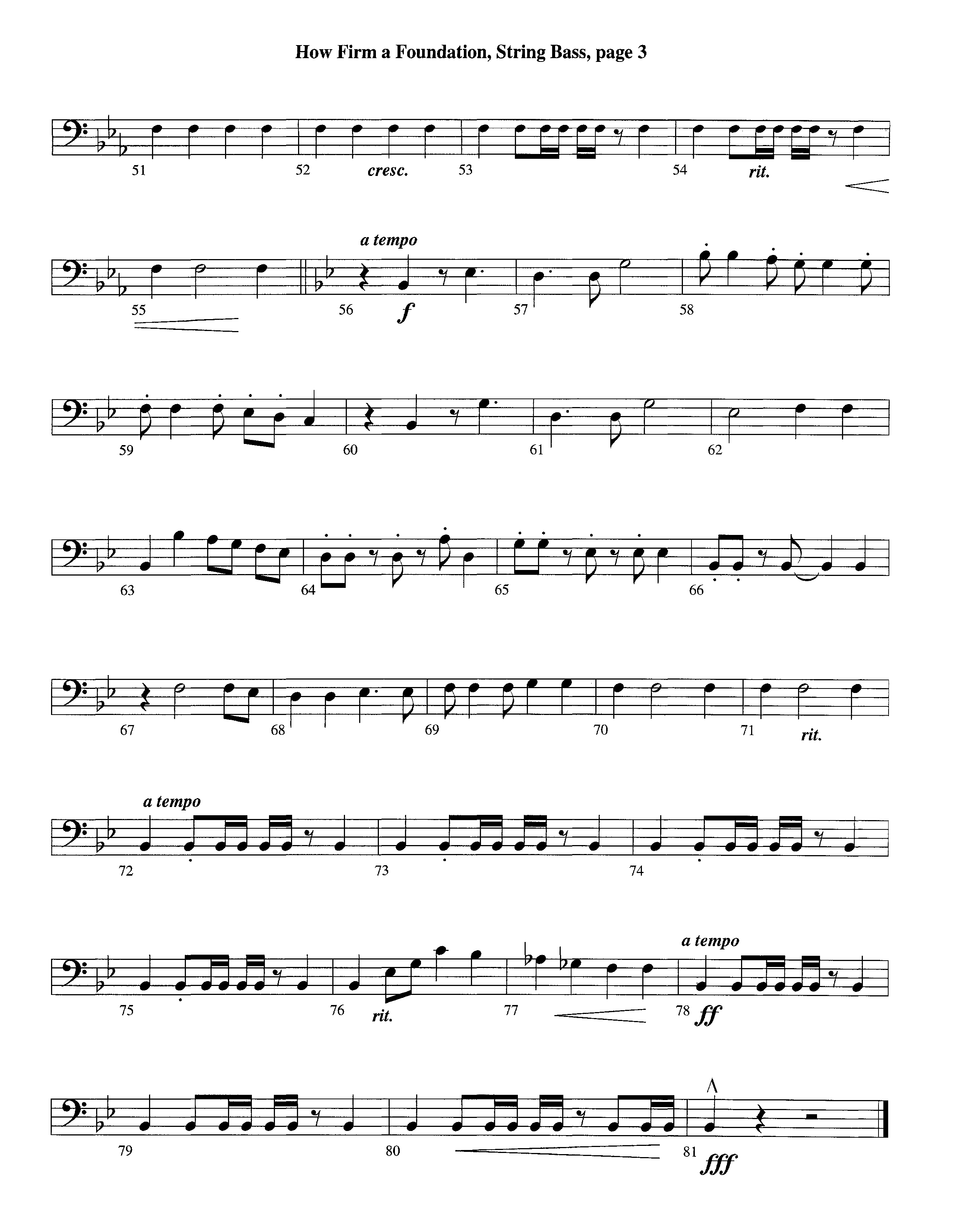 How Firm A Foundation (Instrumental) Double Bass (Lifeway Worship / Arr. Jeff Cranfill)