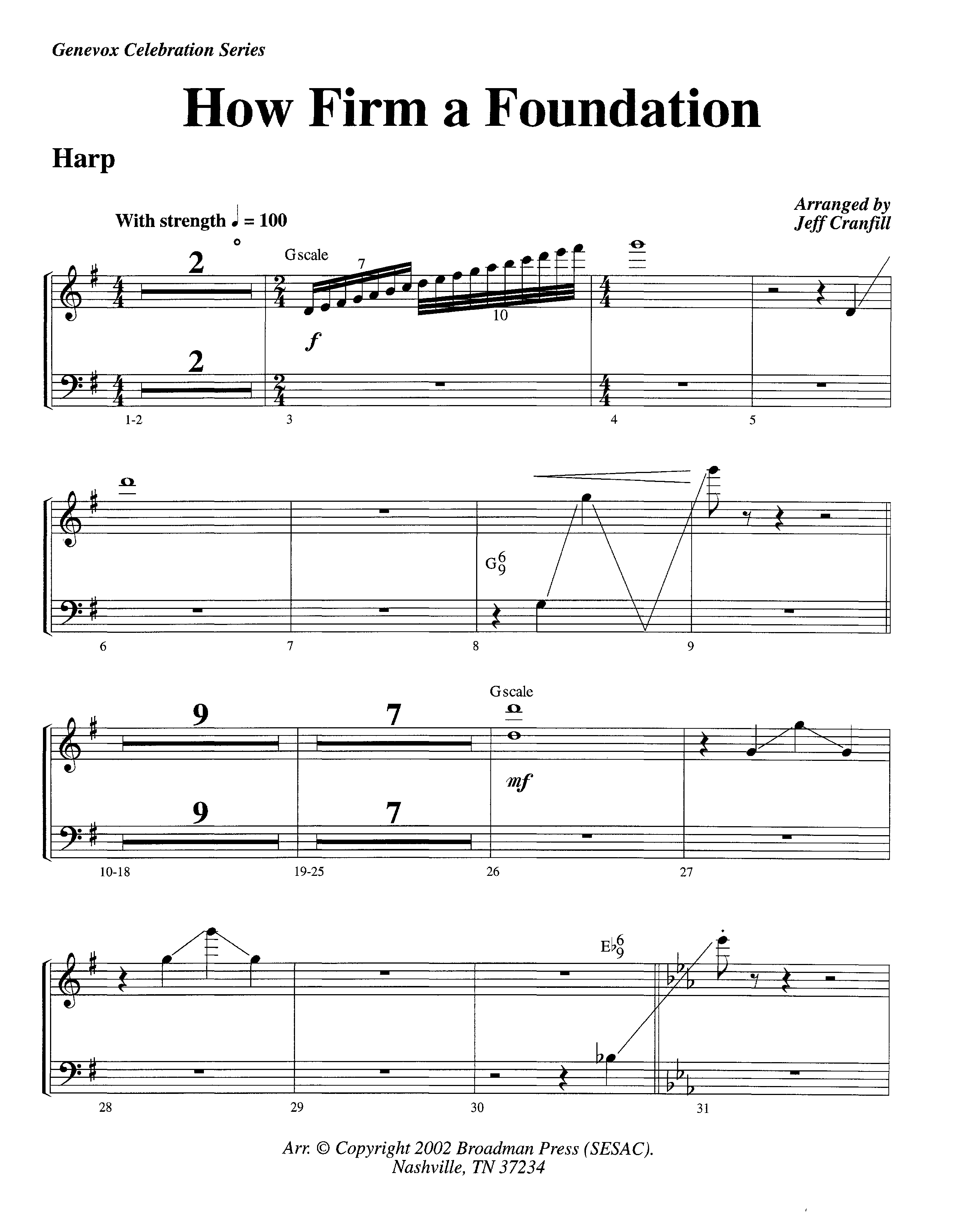 How Firm A Foundation (Instrumental) Harp (Lifeway Worship / Arr. Jeff Cranfill)