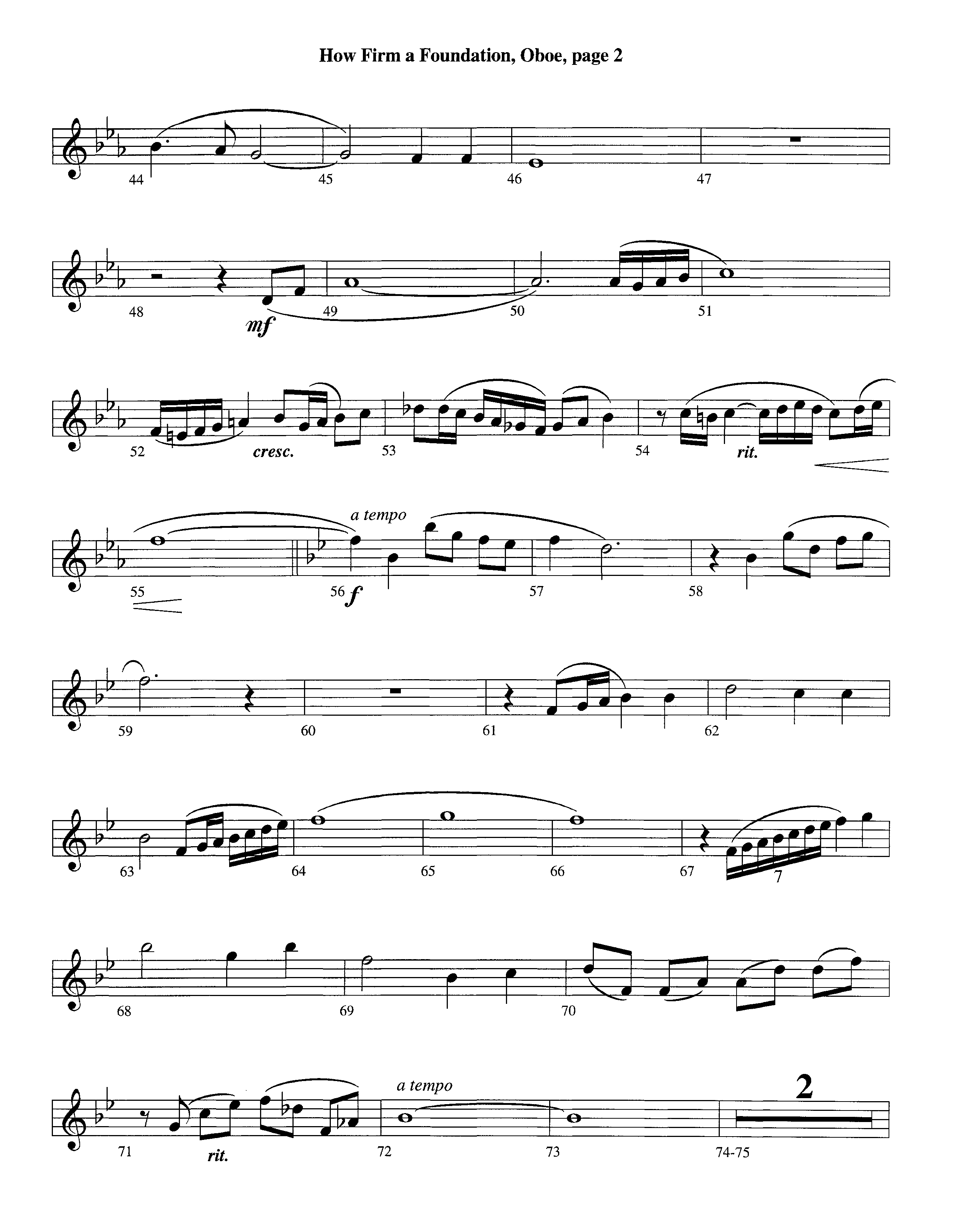 How Firm A Foundation (Instrumental) Oboe (Lifeway Worship / Arr. Jeff Cranfill)