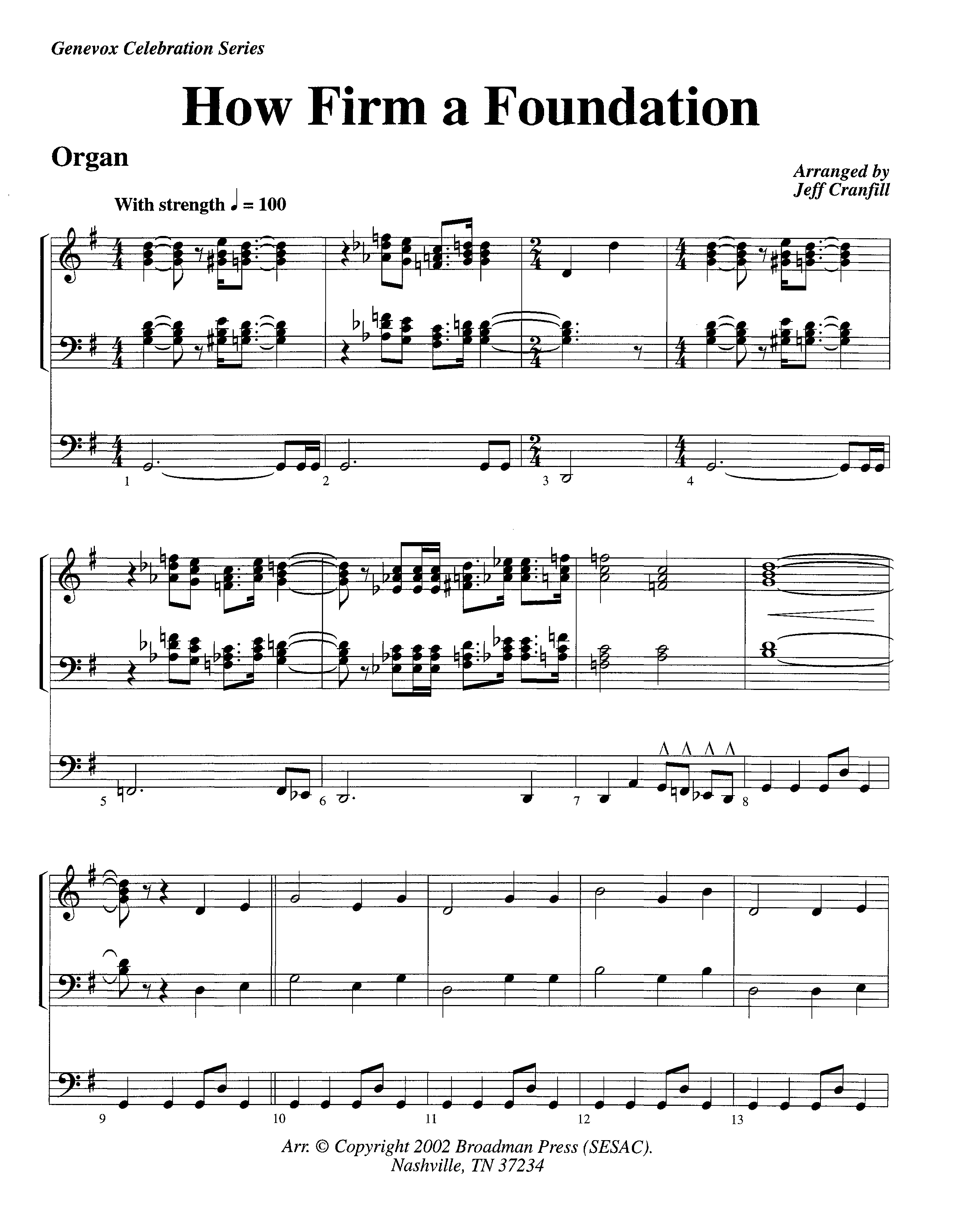 How Firm A Foundation (Instrumental) Organ (Lifeway Worship / Arr. Jeff Cranfill)