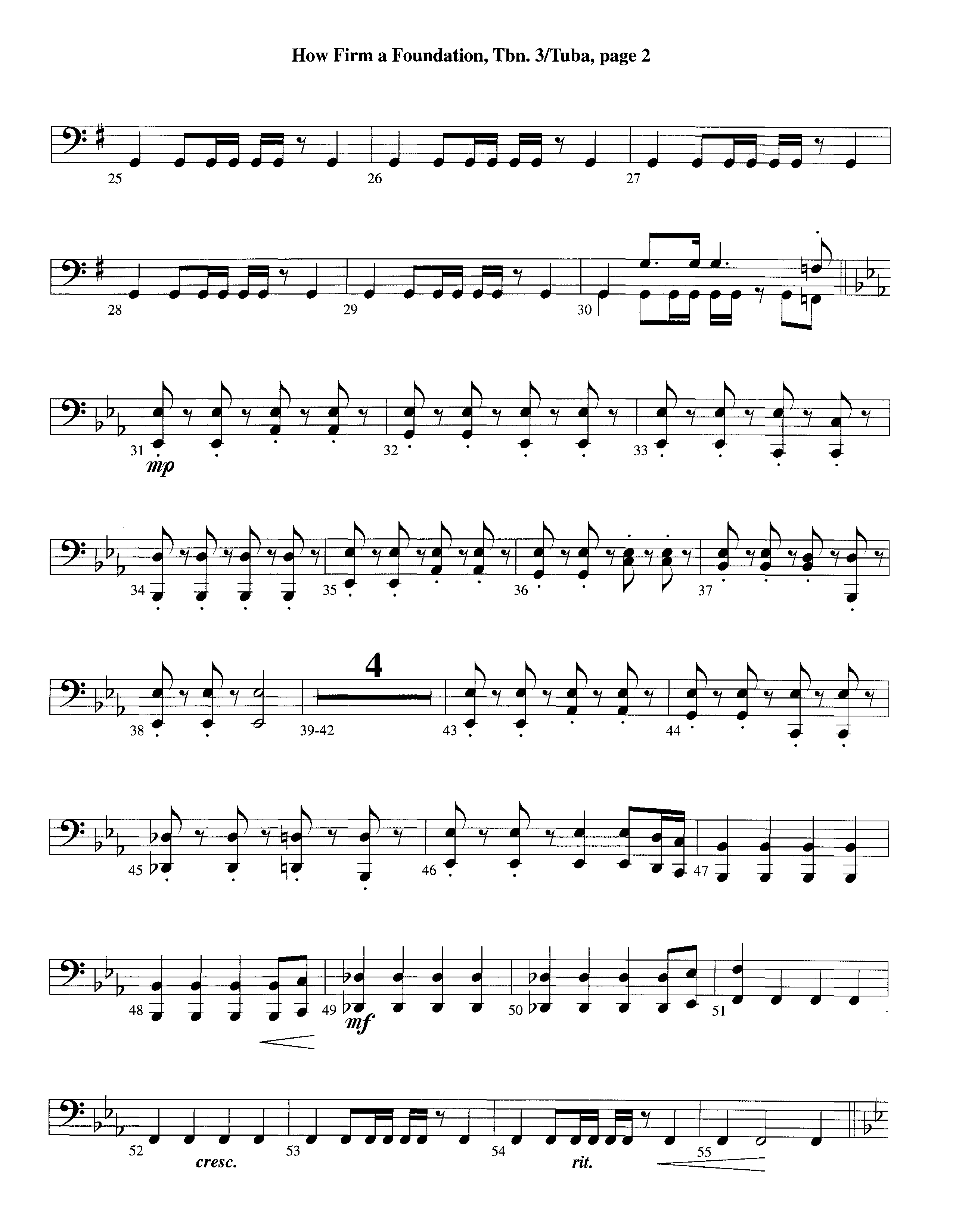 How Firm A Foundation (Instrumental) Trombone 3/Tuba (Lifeway Worship / Arr. Jeff Cranfill)