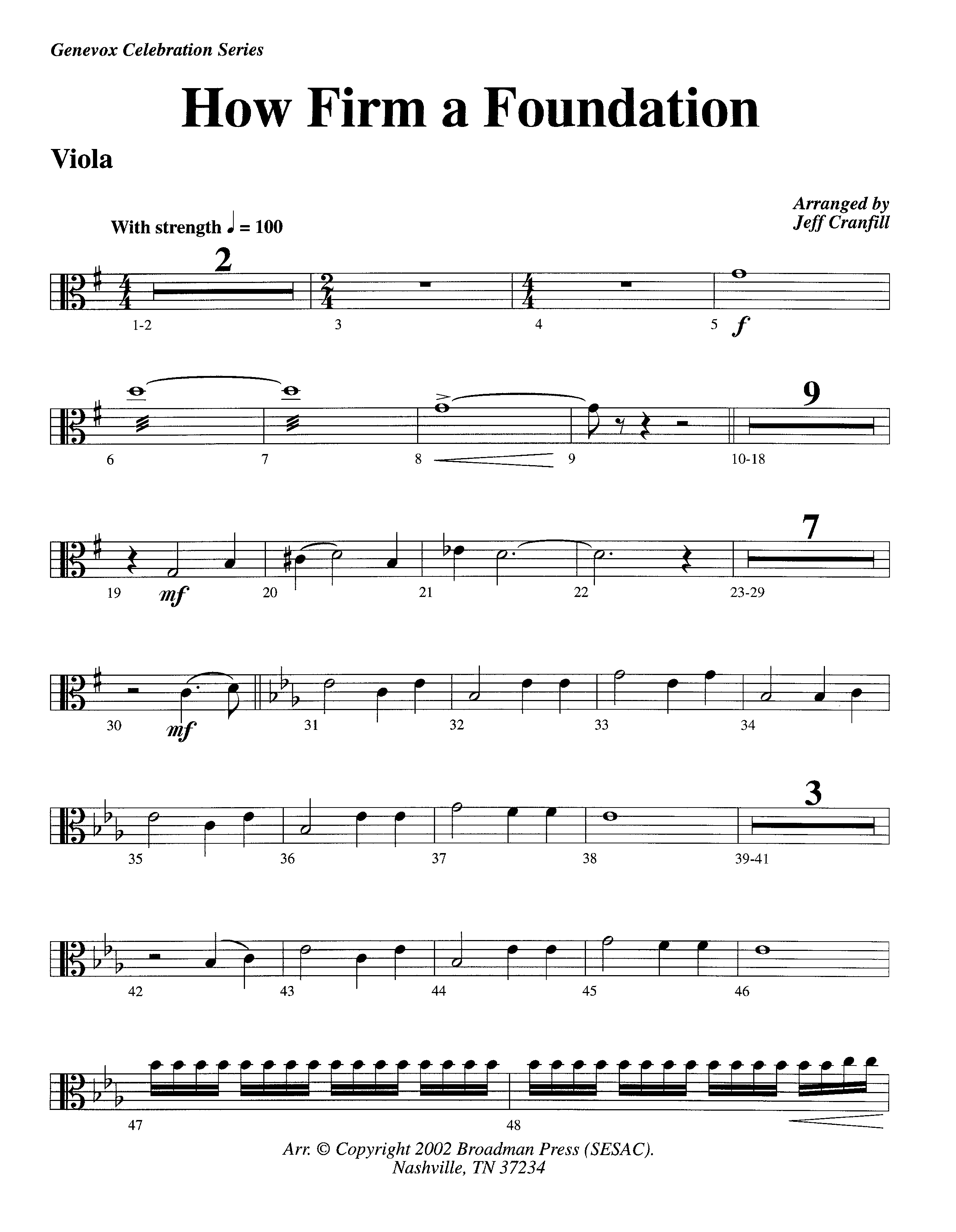 How Firm A Foundation (Instrumental) Viola (Lifeway Worship / Arr. Jeff Cranfill)