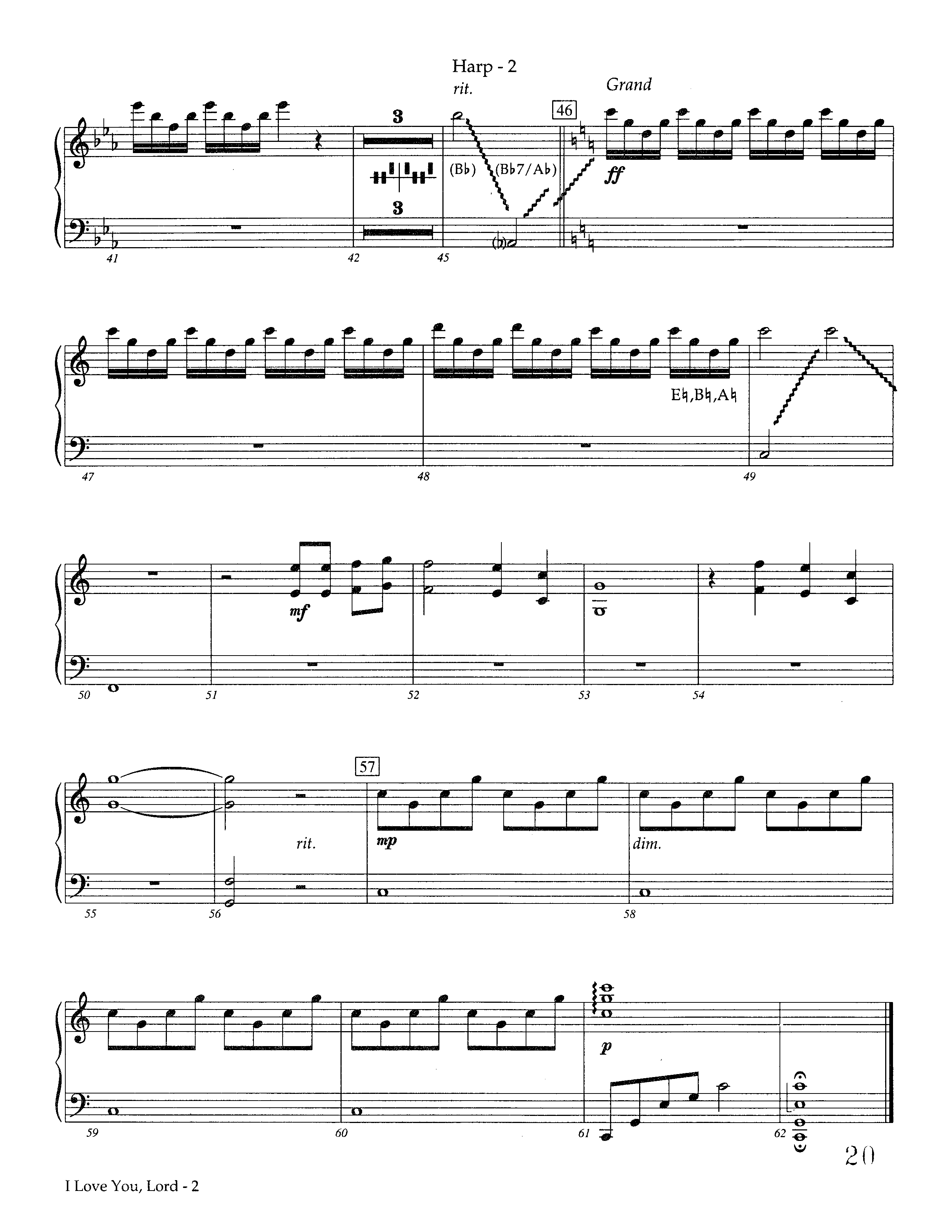 I Love You Lord (Instrumental) Harp (Lifeway Worship / Arr. Keith Christopher)