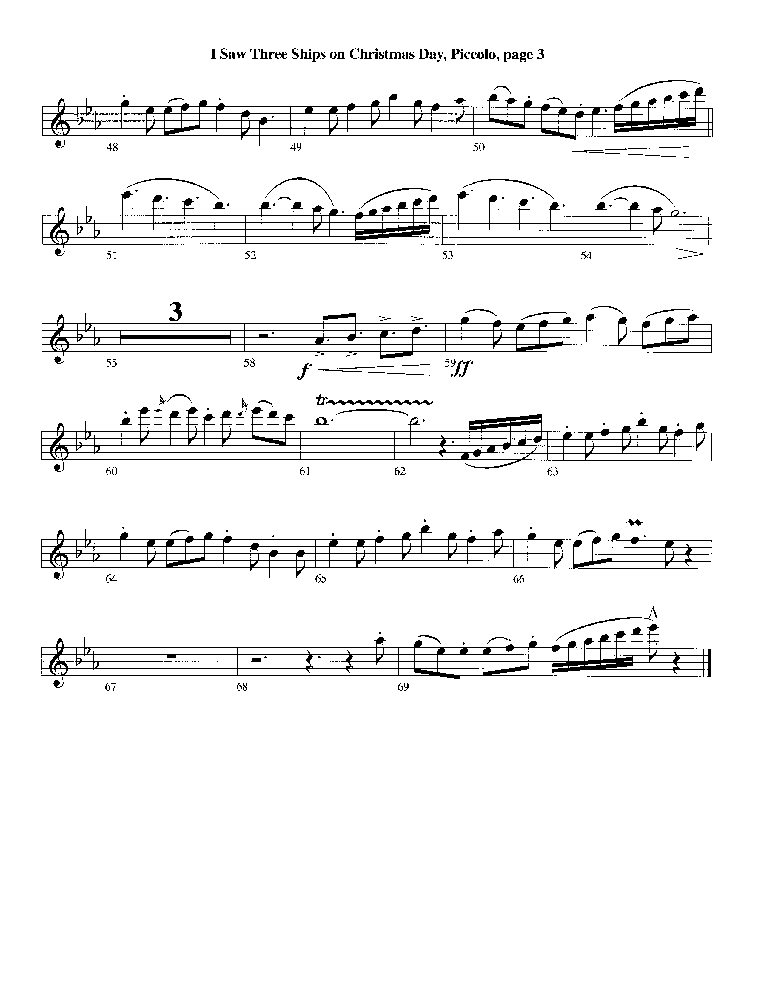 I Saw Three Ships On Christmas Day (with Joy To The World) (Instrumental) Flute/Piccolo (Lifeway Worship / Arr. Michael Lawrence)