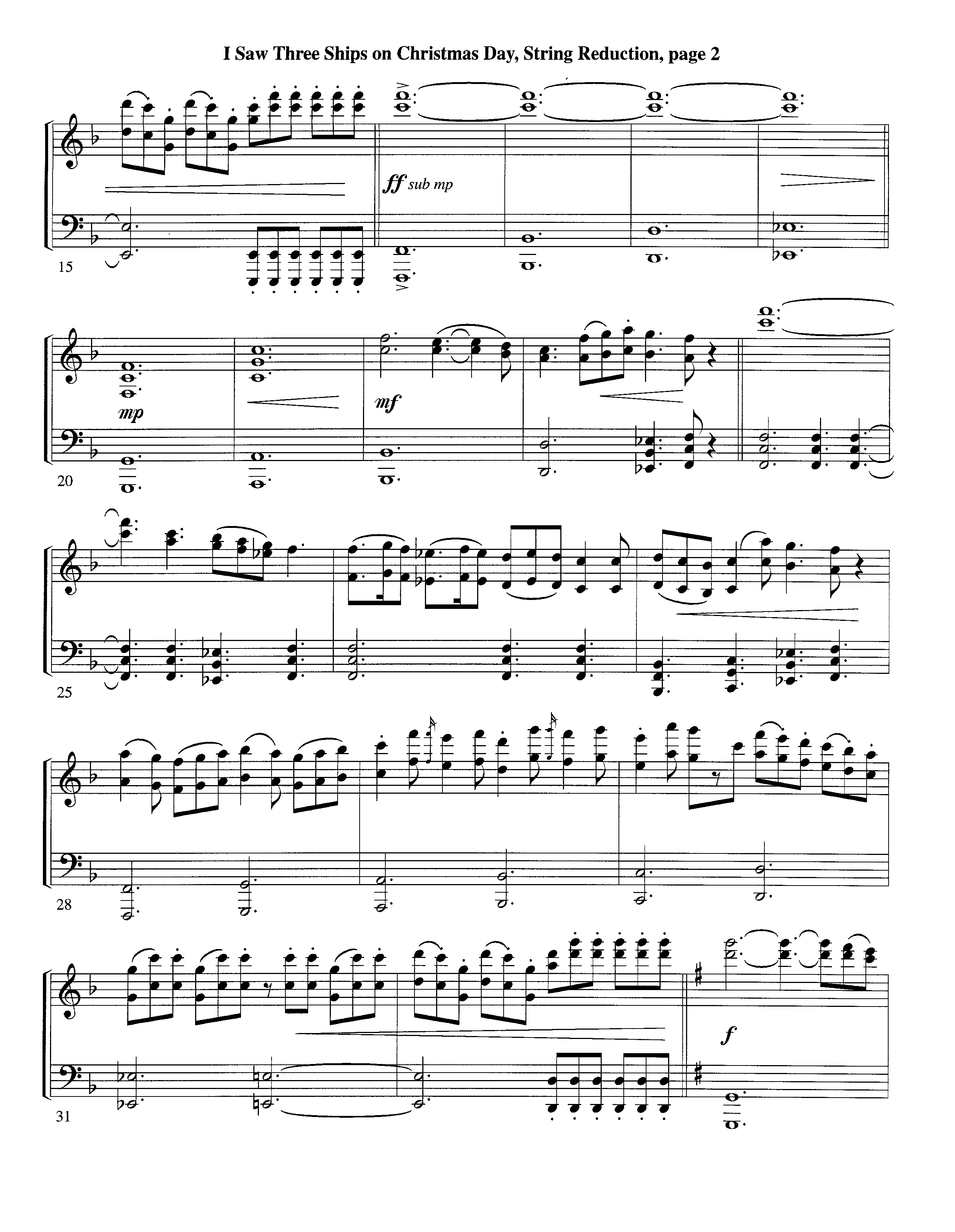 I Saw Three Ships On Christmas Day (with Joy To The World) (Instrumental) String Reduction (Lifeway Worship / Arr. Michael Lawrence)