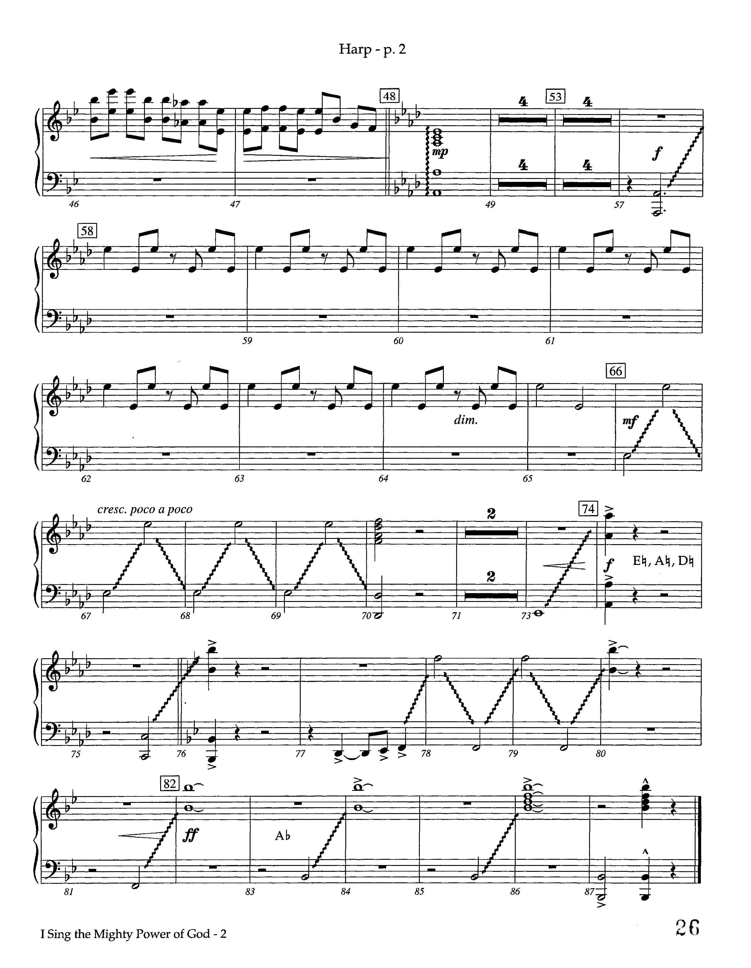 I Sing The Mighty Power Of God (Instrumental) Harp (Lifeway Worship / Arr. Steve Dunn)