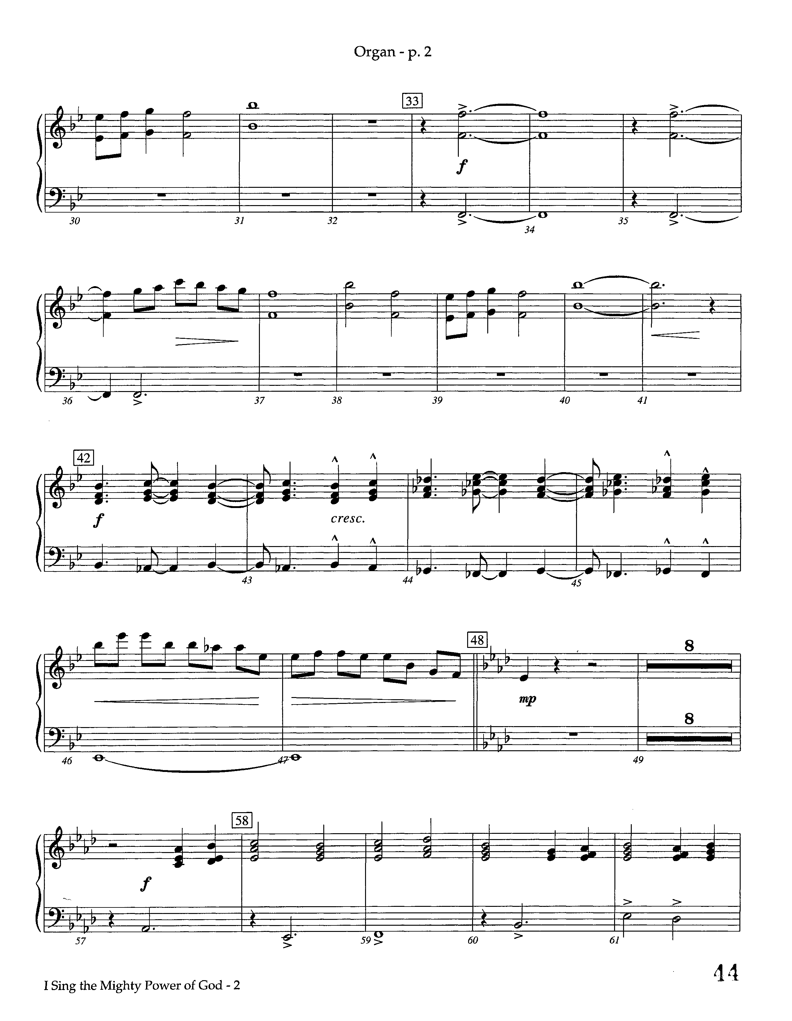 I Sing The Mighty Power Of God (Instrumental) Organ (Lifeway Worship / Arr. Steve Dunn)