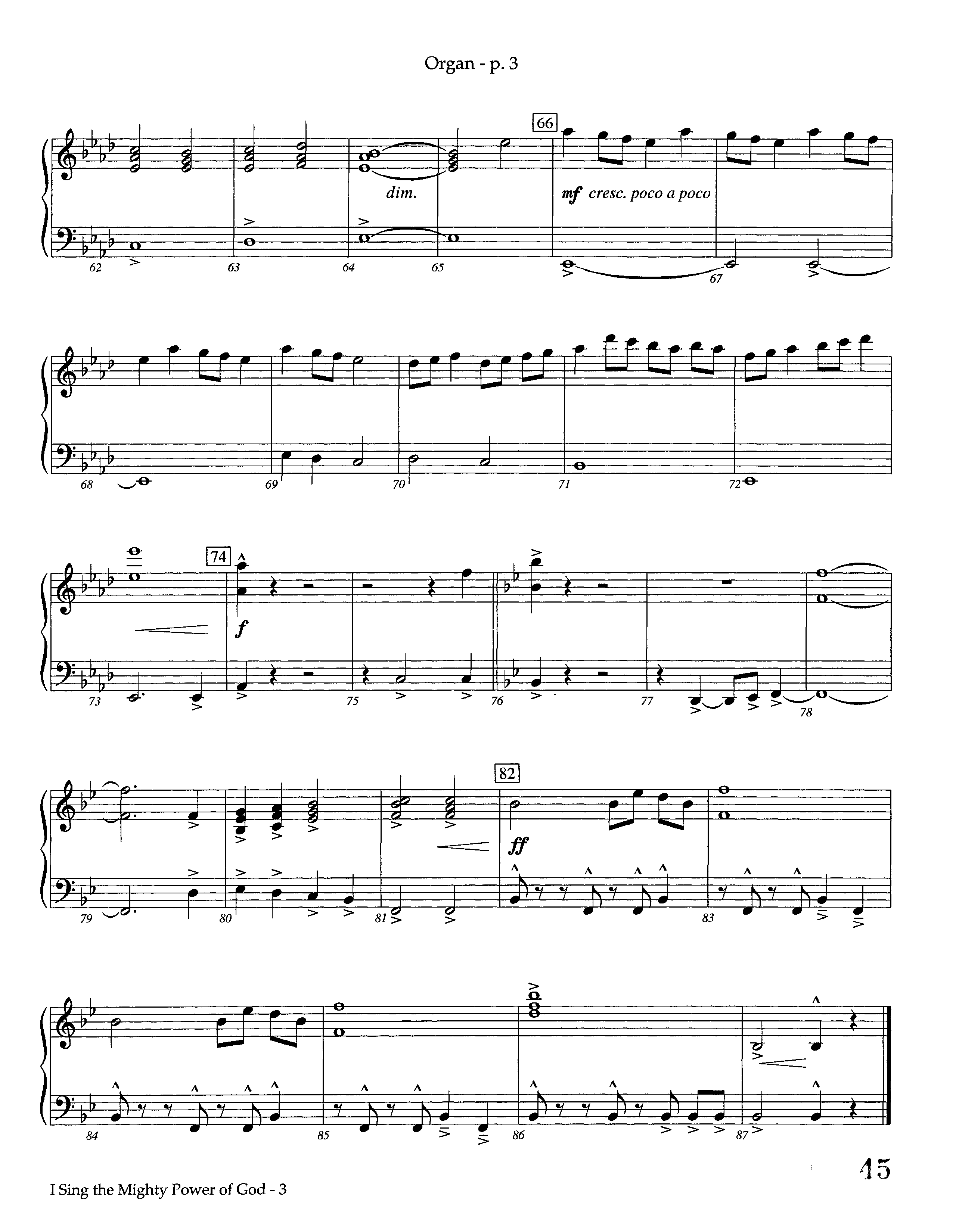 I Sing The Mighty Power Of God (Instrumental) Organ (Lifeway Worship / Arr. Steve Dunn)