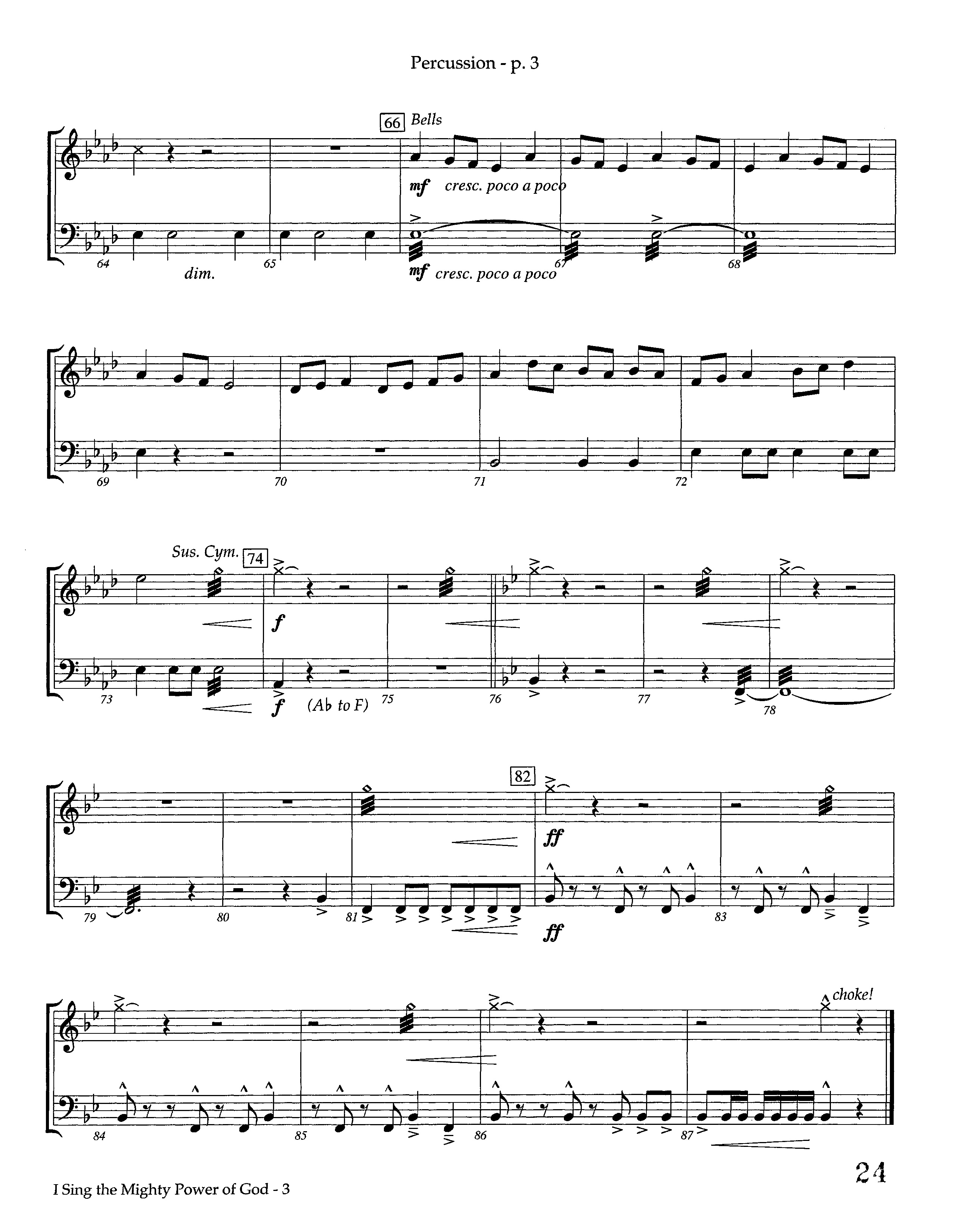 I Sing The Mighty Power Of God (Instrumental) Percussion (Lifeway Worship / Arr. Steve Dunn)