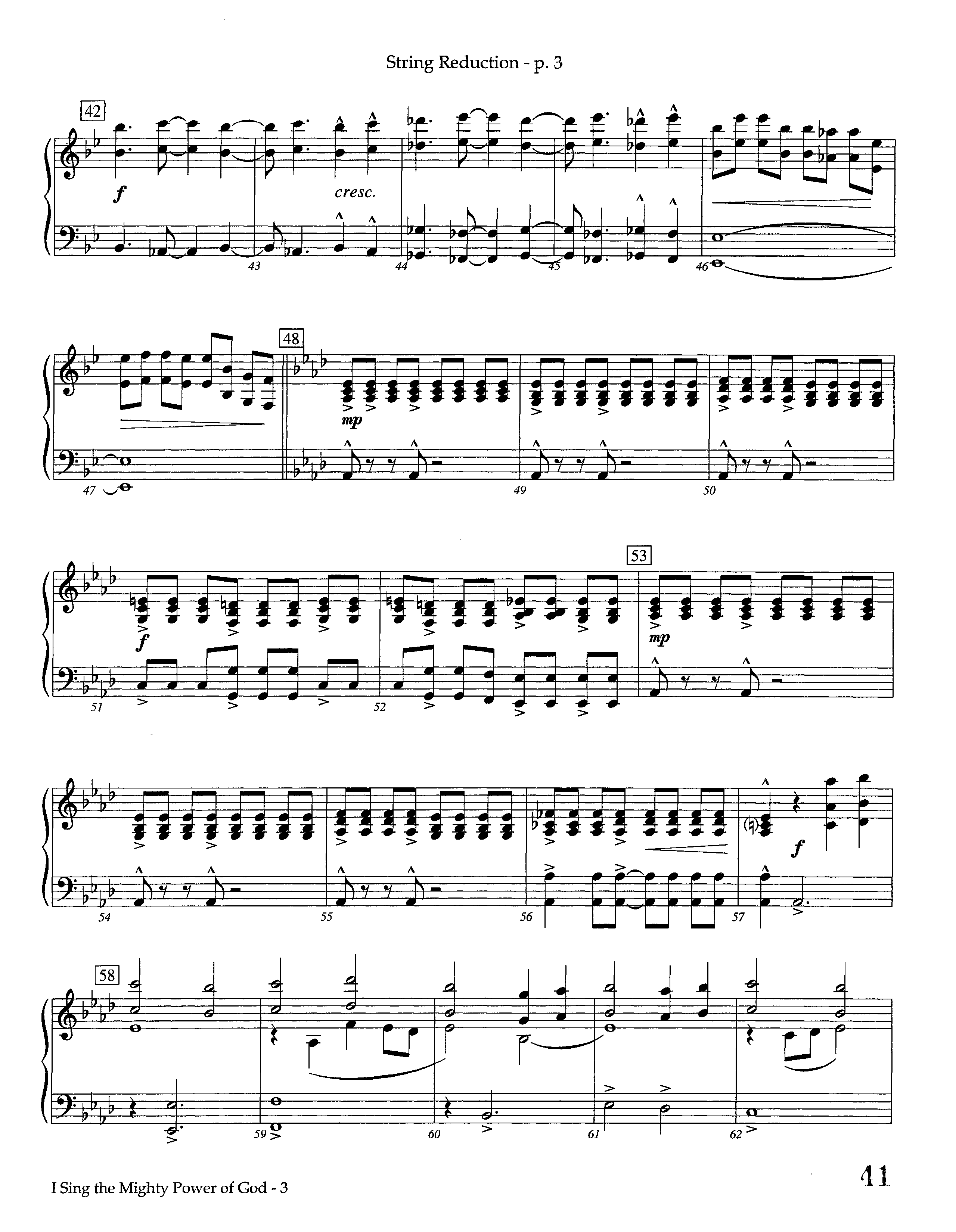 I Sing The Mighty Power Of God (Instrumental) String Reduction (Lifeway Worship / Arr. Steve Dunn)