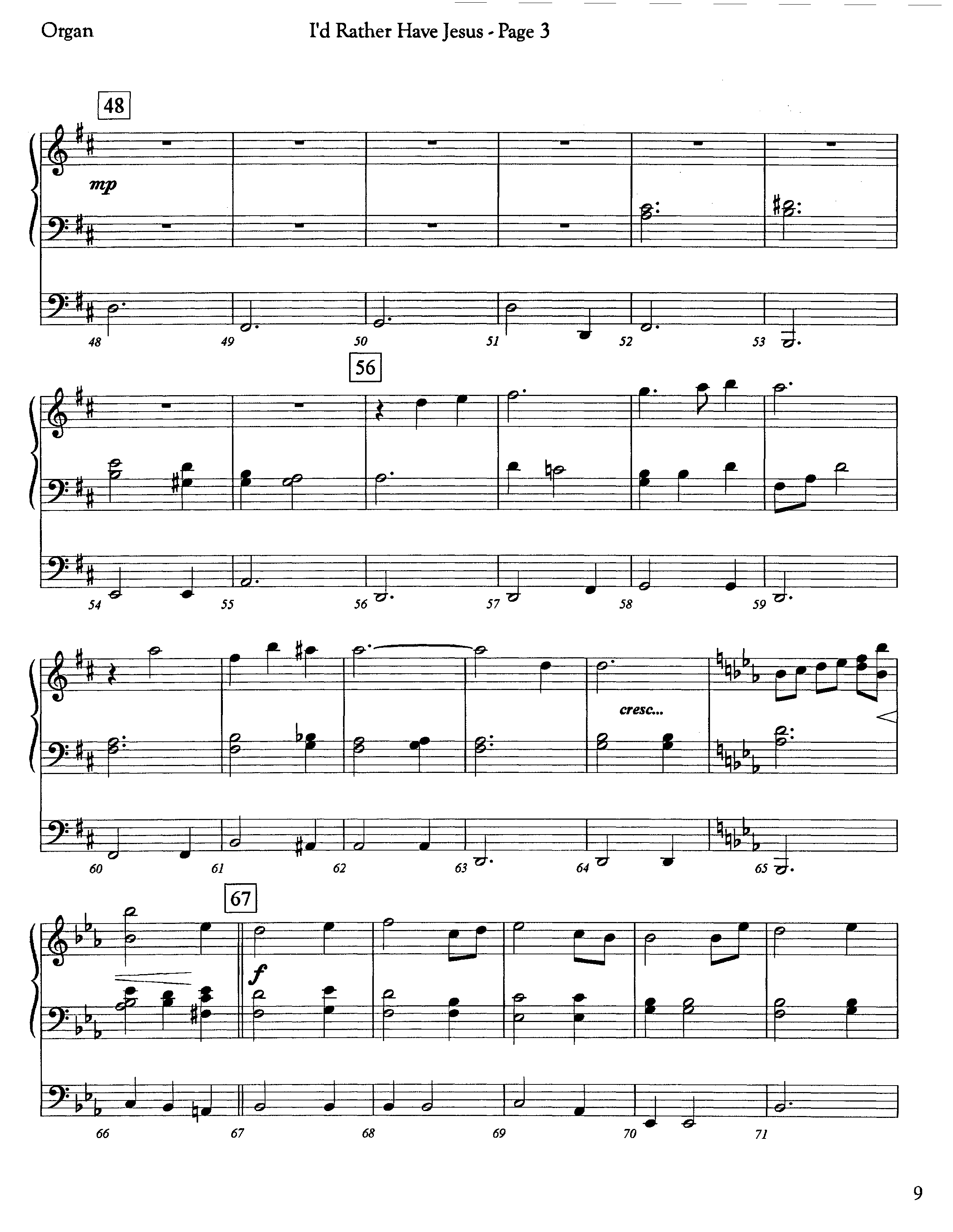 I'd Rather Have Jesus (Instrumental) Organ (Lifeway Worship / Arr. Jeff Cranfill)