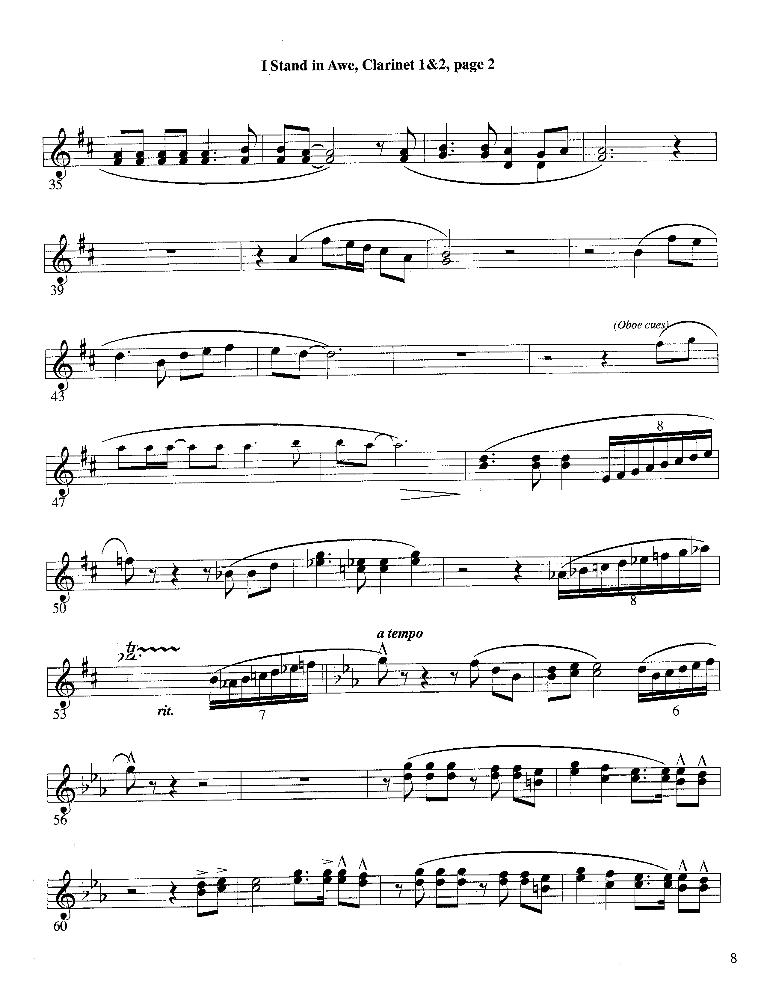 I Stand In Awe (Instrumental) Clarinet 1/2 (Lifeway Worship / Arr. Richard Kingsmore)