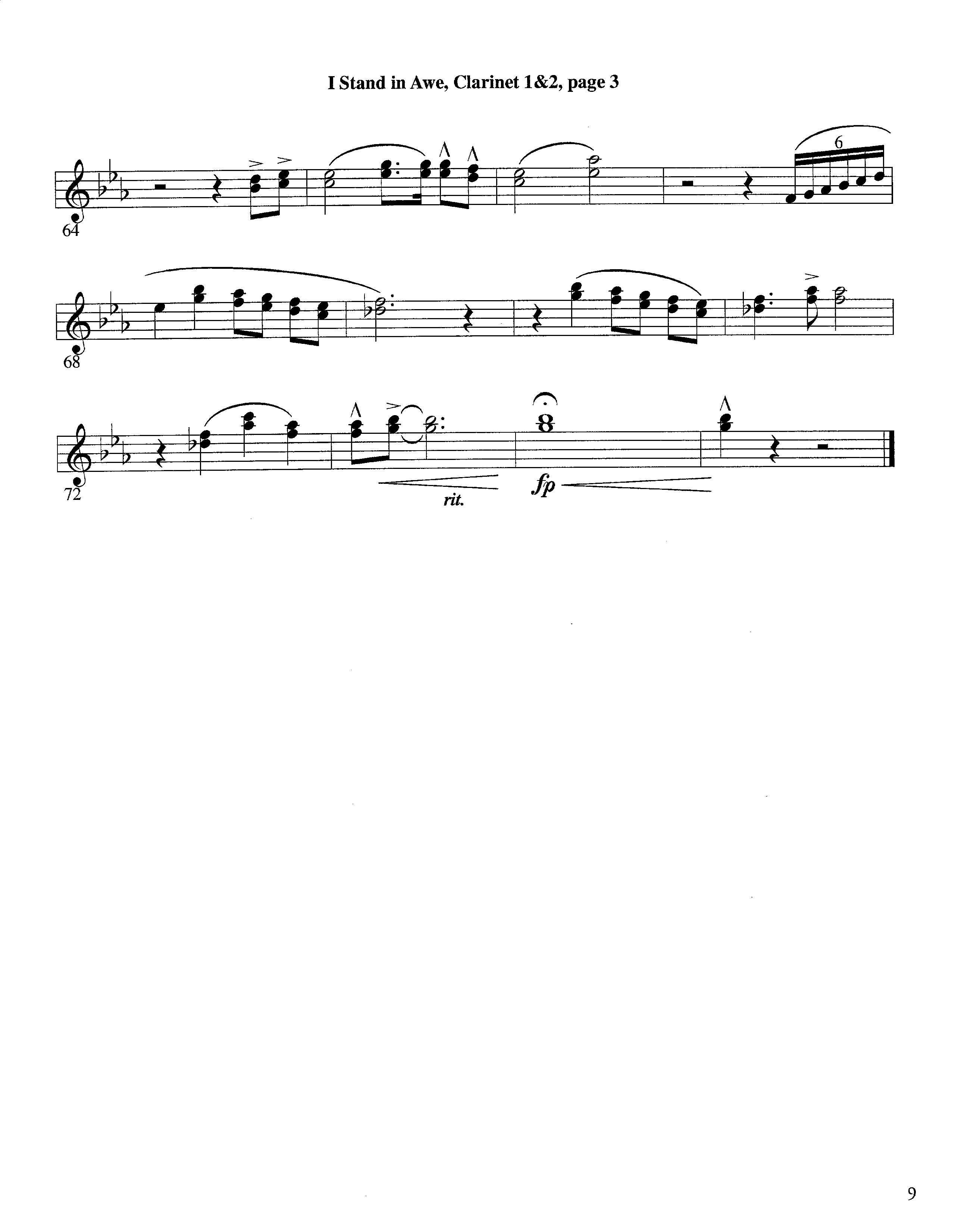 I Stand In Awe (Instrumental) Clarinet 1/2 (Lifeway Worship / Arr. Richard Kingsmore)