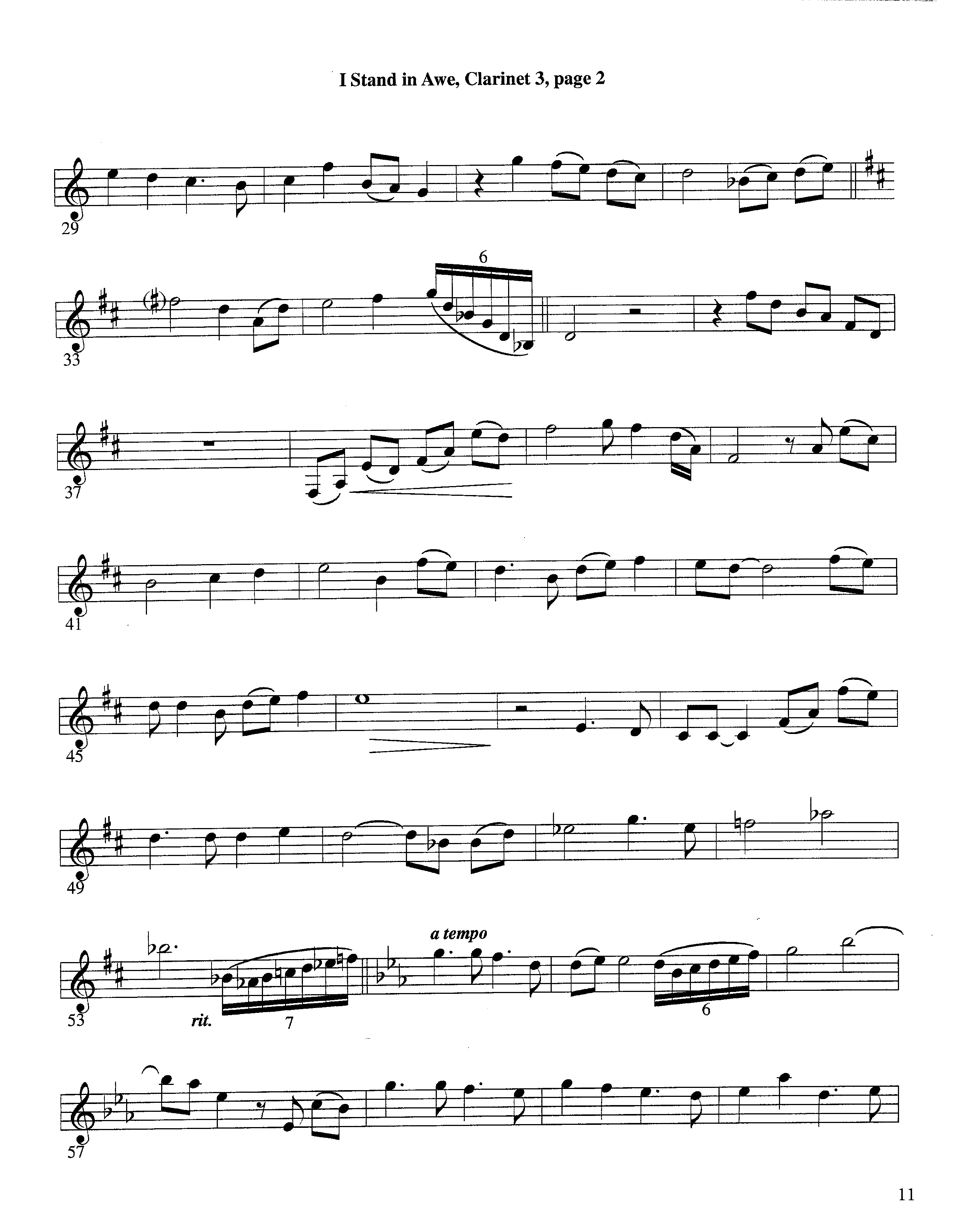 I Stand In Awe (Instrumental) Clarinet 3 (Lifeway Worship / Arr. Richard Kingsmore)